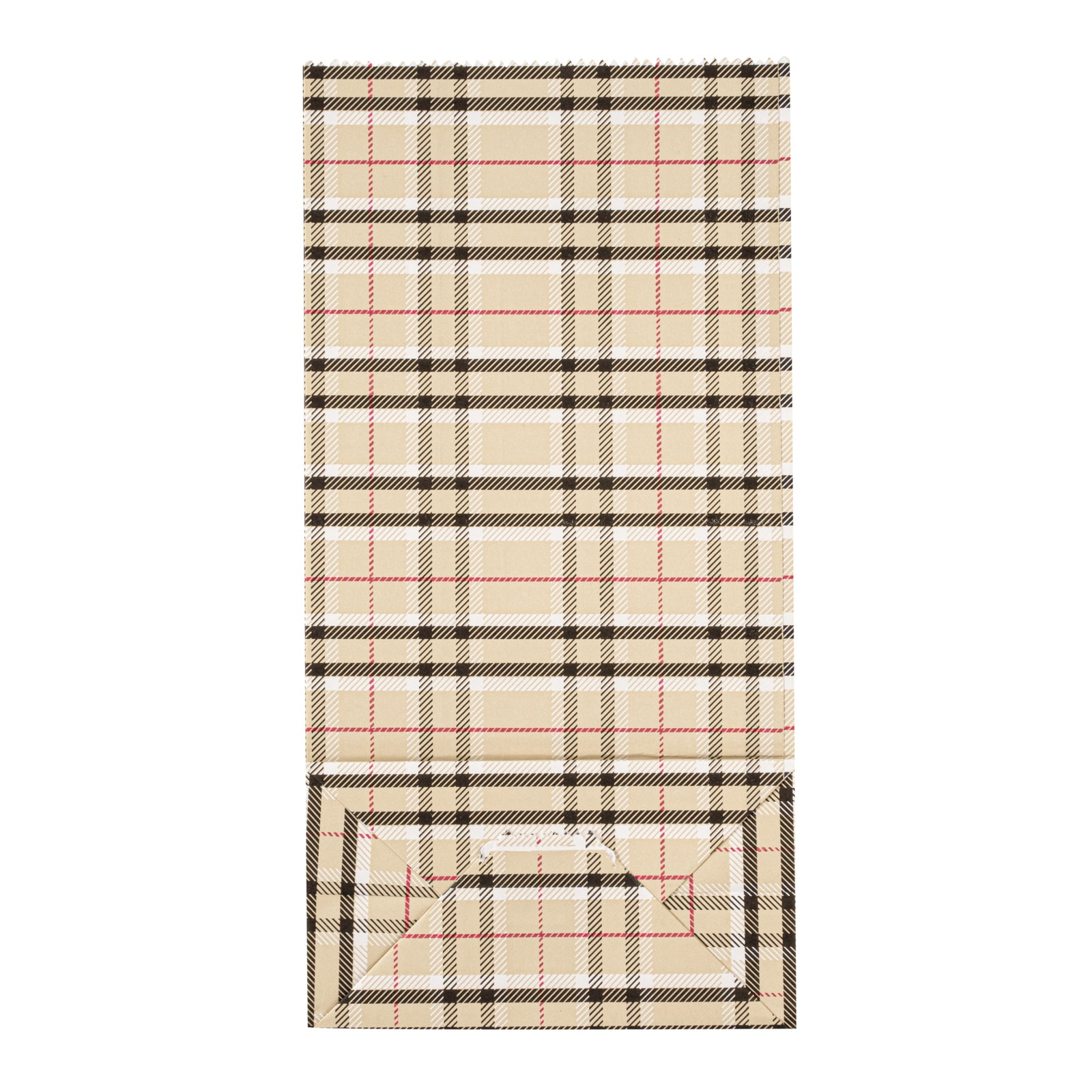 Premium Plaid Paper Bags 2 lb Capacity - 4.25 x 2.25 x 8.5 Inches - Pack of 100 | Eco-Friendly Gift Bags for Parties, Weddings & Retail Packaging