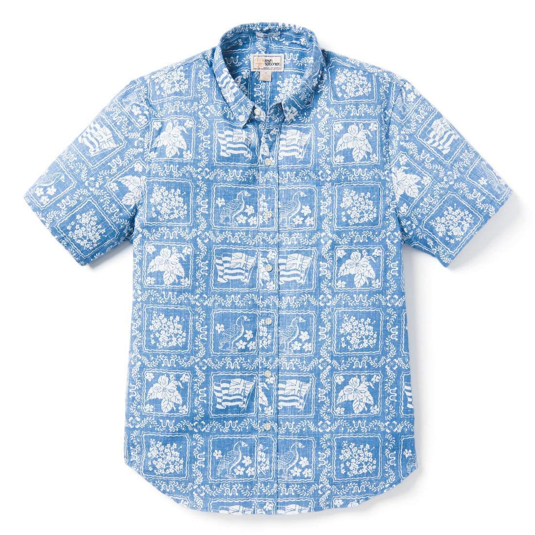 Reyn Spooner Men's Lahaina Sailor Classic Hawaiian Aloha Shirt - Tailored Button-Up Short Sleeve Shirt for Casual Wear, Beach Vacation & Summer Outfits