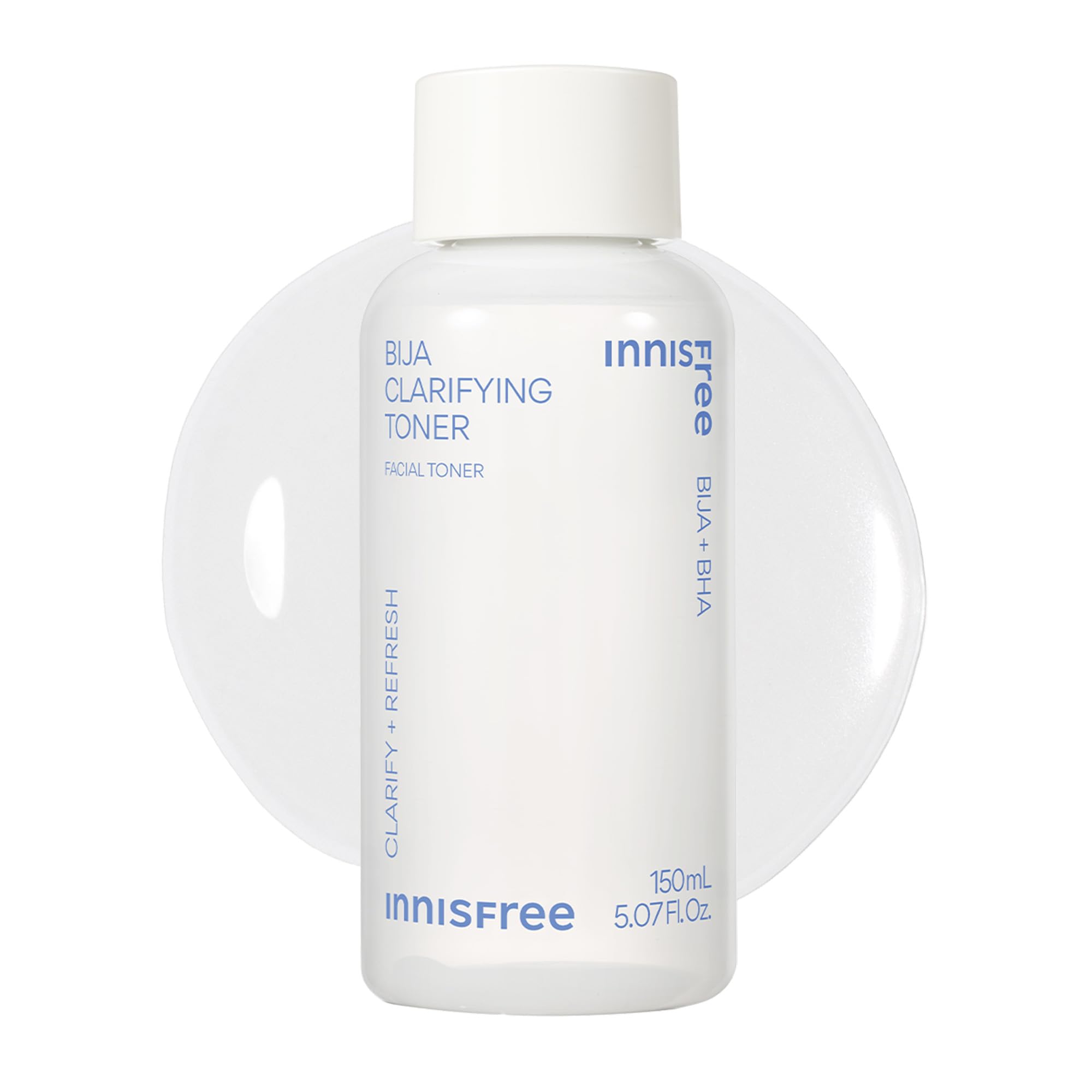 innisfree Bija Clarifying Toner with Salicylic Acid | Korean Pore Minimizing & Smoothing Facial Toner for Acne-Prone Skin | Oil Control & Skin Brightening | Ideal for Daily Skincare Routine & Post-Cleansing Treatment