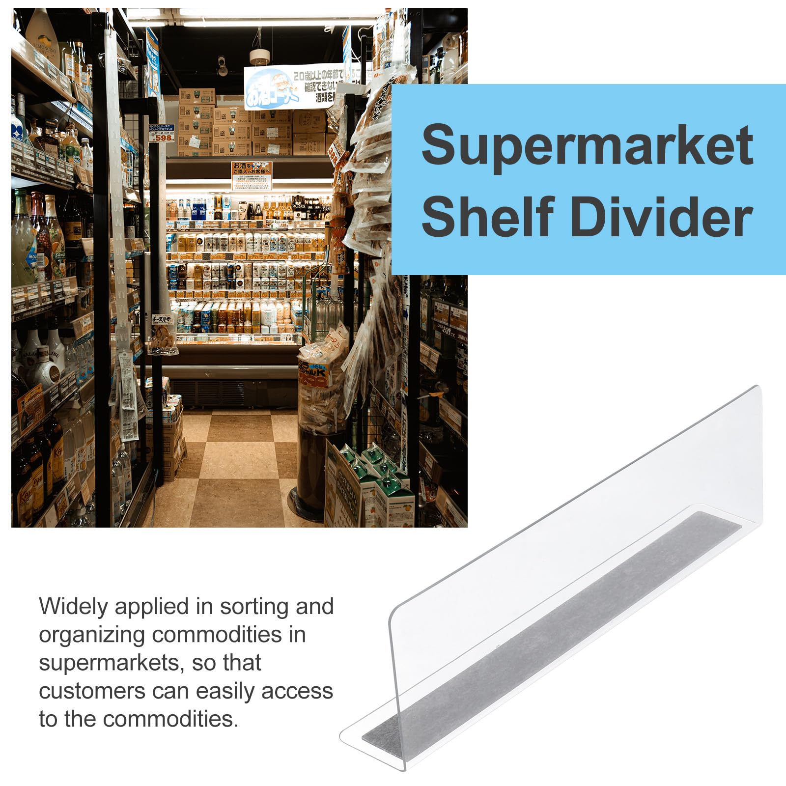 6pcs Clear Acrylic Magnetic Shelf Dividers - 6CM Closet Organizer for Supermarket & Retail Store - Perfect for Pantry, Wardrobe, and Store Display Organization