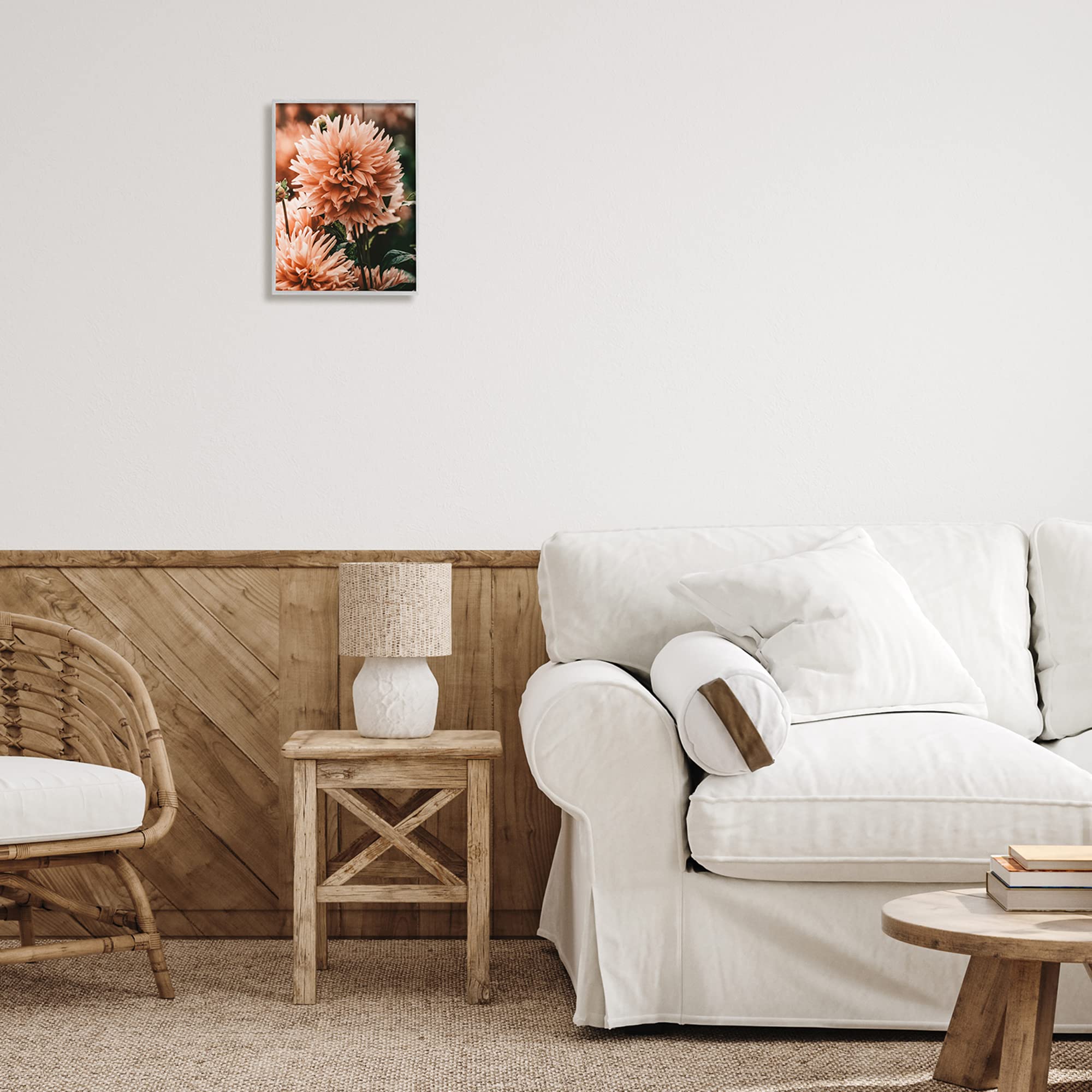 Stupell Industries Wild Pink Dahlias Spring Flowers Closeup Photography Wall Art - Floral Home Decor for Living Room, Bedroom & Office - Designed by Amy Brinkman