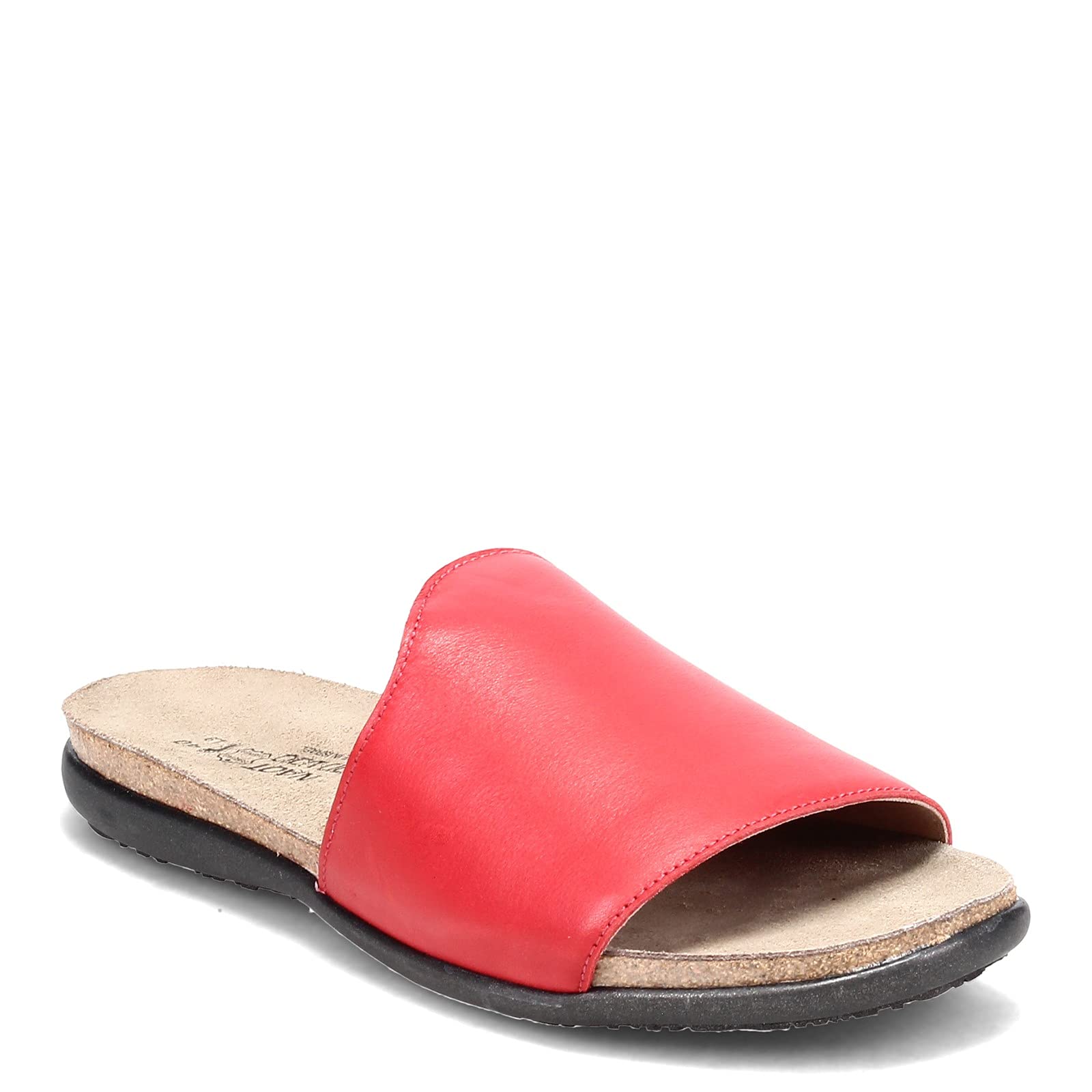 NAOT Women's Skylar Slide Sandals - Red Leather Size 38 | Comfortable House Slippers & Summer Slides for Women | Perfect for Indoor, Outdoor & Beach Wear