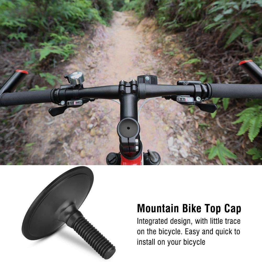 Premium Aluminum Alloy Stem Top Cap - 28.6mm Fork Tube Cover for Road & Mountain Bikes | Durable Headset Cap with Screws & Spacers | Cycling Accessories (Black) | Perfect for Bike Maintenance & Custom Upgrades