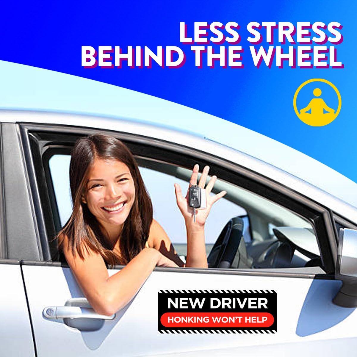 Rio Salto Removable Funny Student Driver Sticker for Cars - New Driver Gift, Teen Boy & Girl Bumper Decals - Paint-Safe Vinyl Window Stickers | Perfect for Graduation Gifts, New Car Owners & Learner Drivers