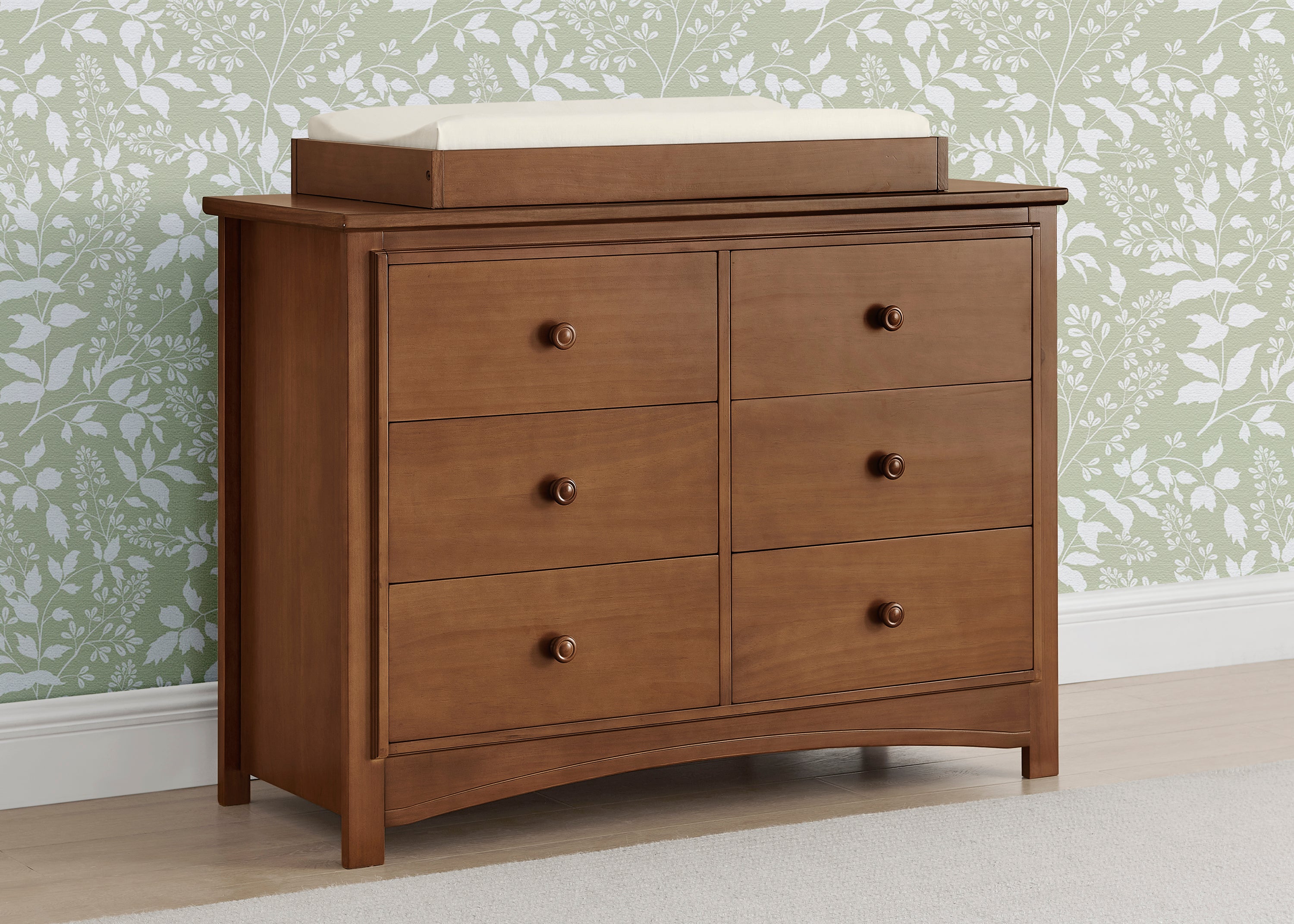 Perry 6 Drawer Dresser with Interlocking Drawers - Sturdy Wooden Bedroom Furniture for Closet Organization & Home Storage