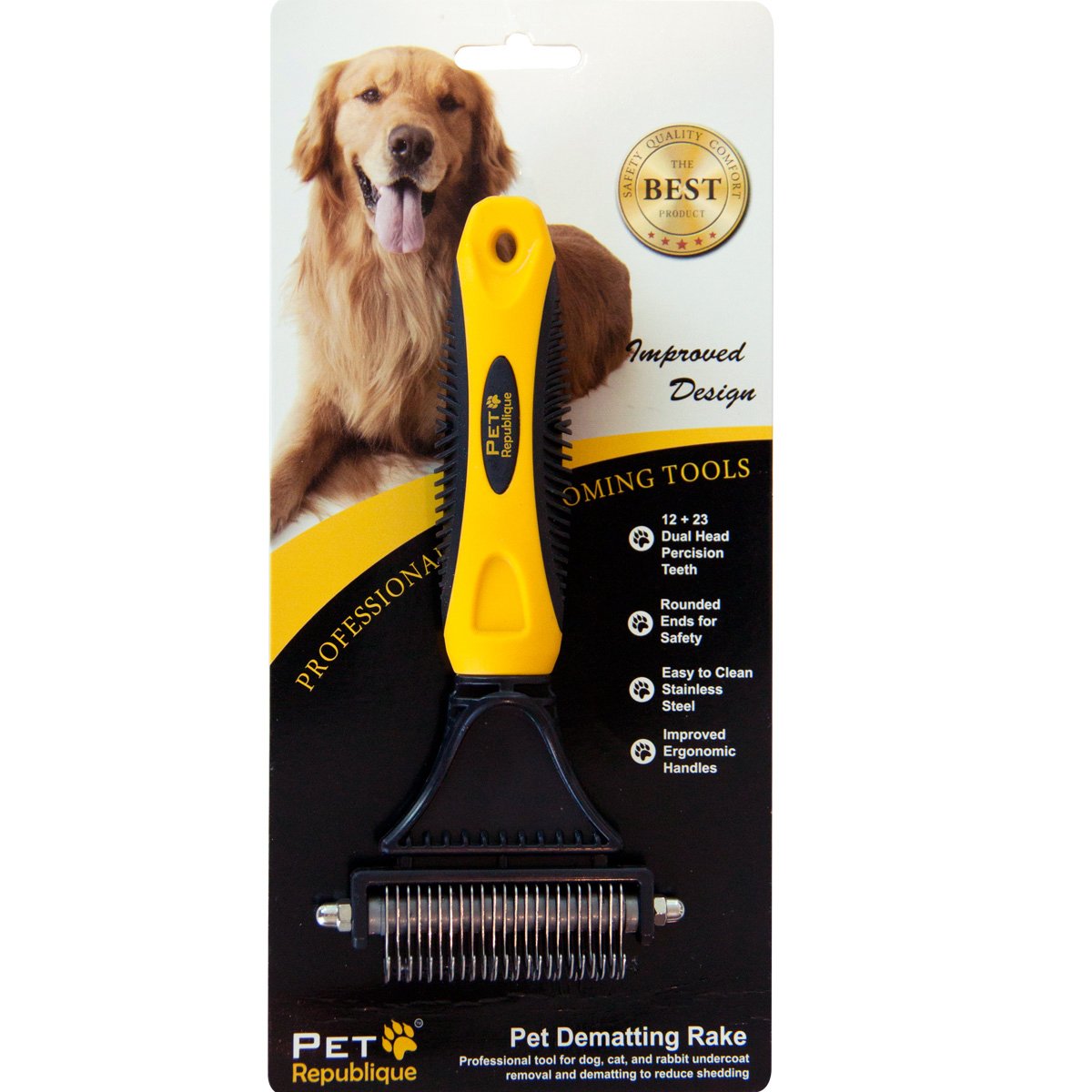 Pet Republique Matt Splitters Tool – Professional Dematting Comb for Long-Haired Dogs, Cats & Rabbits – 12+23 Teeth Design – Safe Grooming Tool for Mats & Tangles – Perfect for Home Pet Care & Professional Grooming