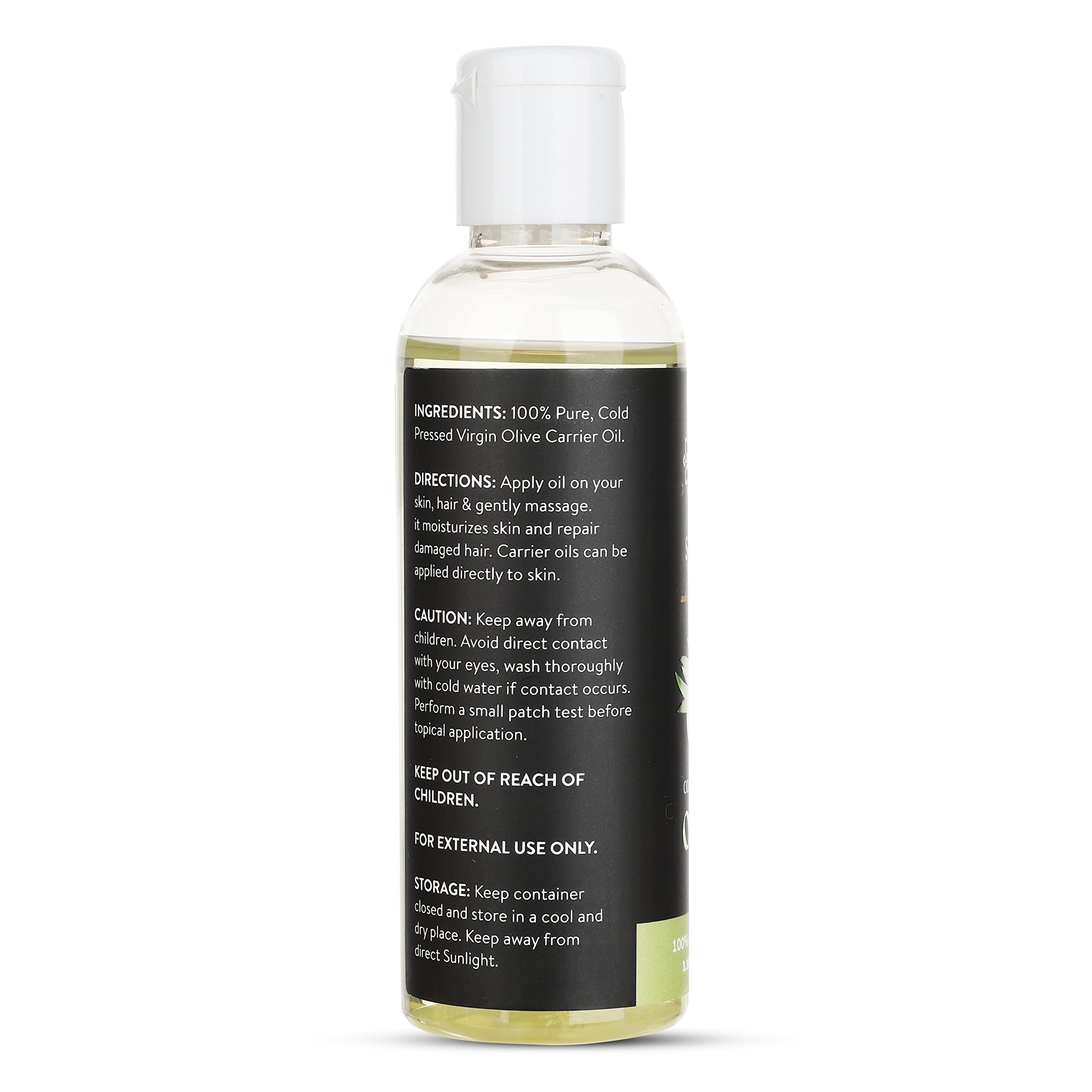 SHIVAE Essentiel Cold Pressed Olive Oil for Skin & Hair (100 ML) - 100% Natural & Pure, FDA Approved, with Glass Dropper - Deep Moisturizing, Calming Scent - Perfect for Dry Skin, Hair Care, Massage & Aromatherapy at Home or Spa