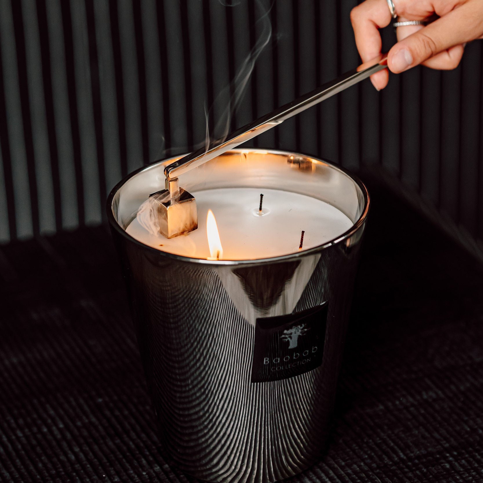 Premium Baobab Candle Snuffer - Elegant Brass Candle Extinguisher for Home Decor, Wedding & Church Candles - Perfect for Romantic Dinners, Spa Nights & Meditation Spaces