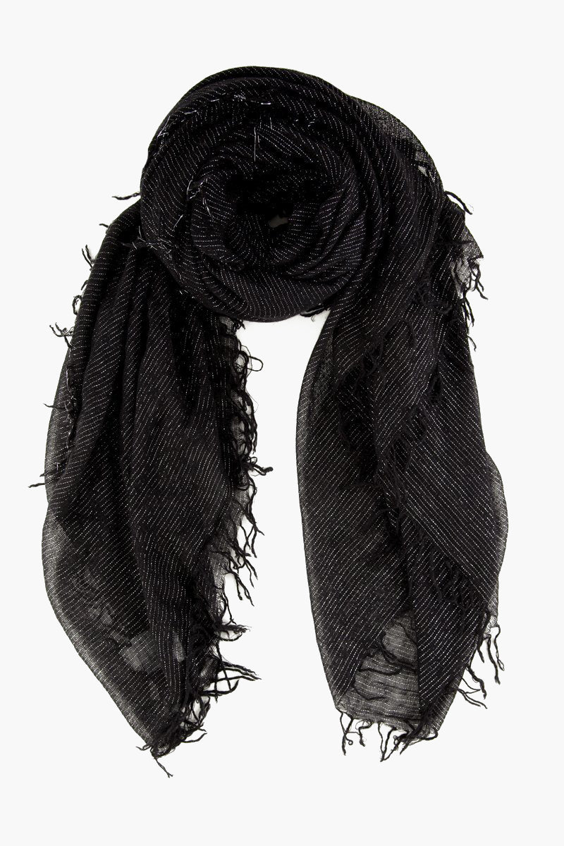 Luxury Black Metallic Cashmere Silk Scarf - Soft Warm Winter Fashion Accessory for Women - Perfect for Office, Party & Holiday Gifts