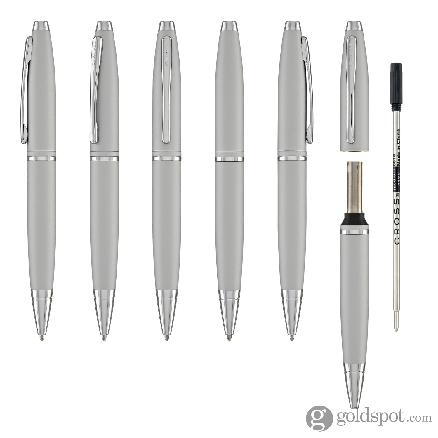 Cross Calais Ballpoint Pen in Satin Chrome - Premium Stainless Steel Writing Pen for Office, Business & Gifts - Smooth Writing Experience for Professionals & Students