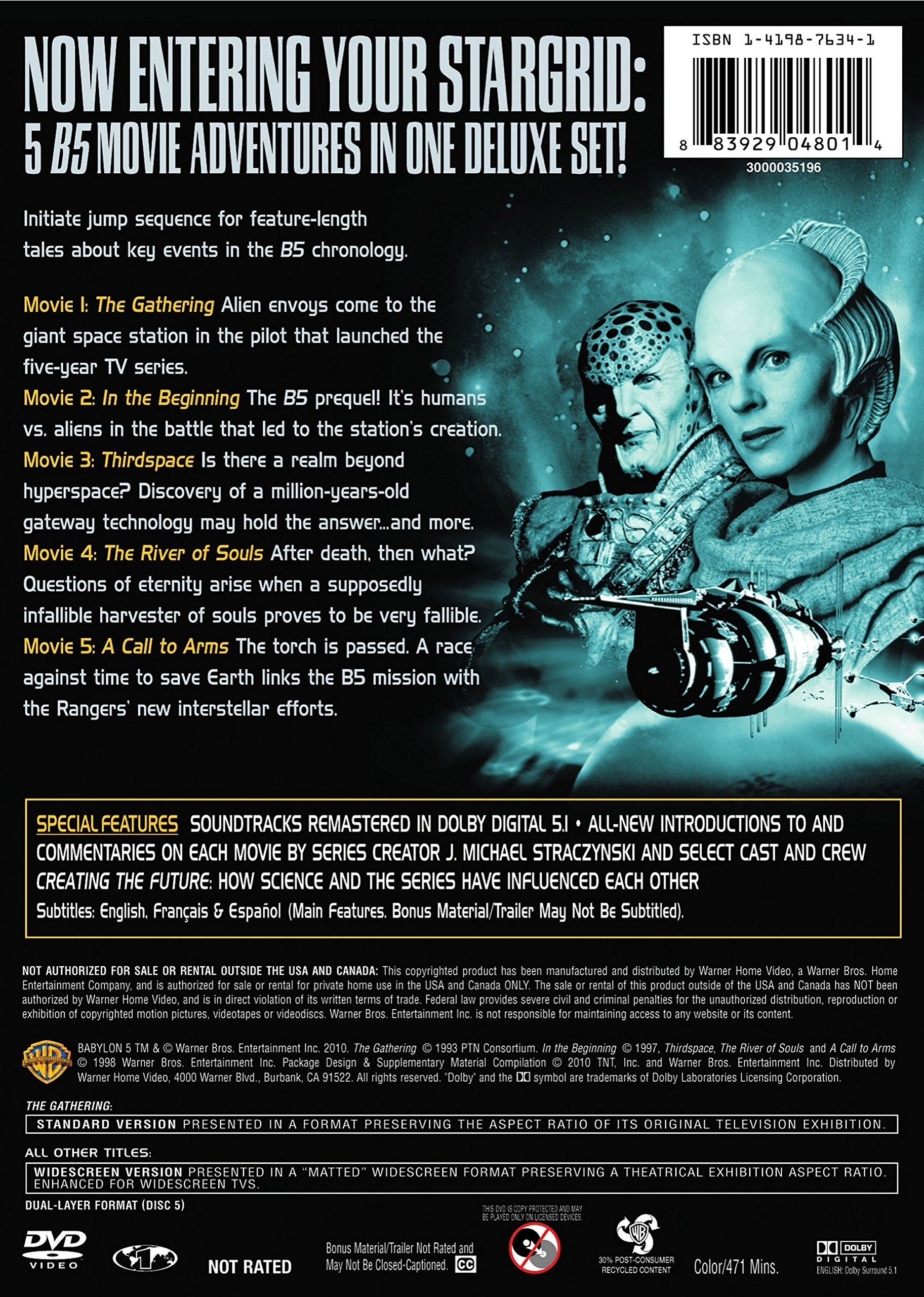 Babylon 5: The Complete Movie Collection | Sci-Fi DVD Box Set | Perfect for Sci-Fi Fans & Movie Collectors | Great for Movie Nights & Gift Giving