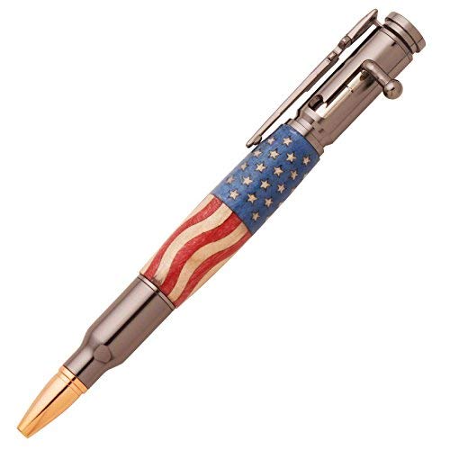Penn State Industries PKCP8020 Bolt Action 30 Cal Ballpoint Pen Kit - Gun Metal Finish - Woodturning Project (5-Pack) - Perfect for DIY Woodworking, Unique Gifts & Office Writing Accessories