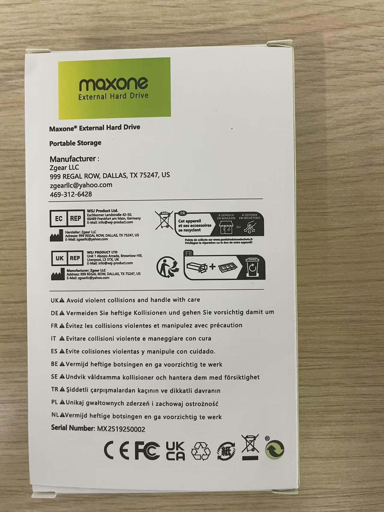 Maxone 160GB Portable External Hard Drive USB 3.0 - 2.5