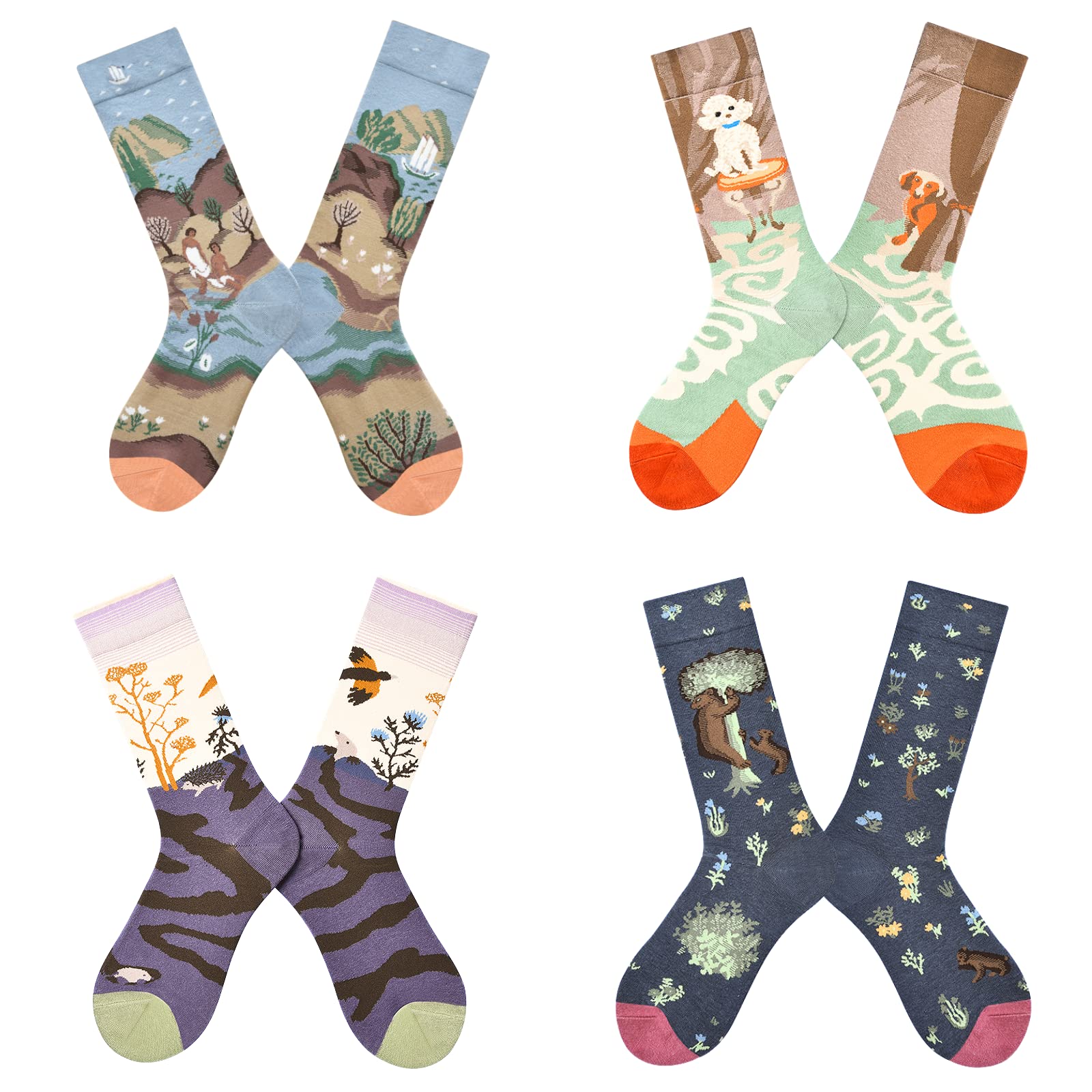 Colorful Women's Crew Socks - Fun Novelty Socks for Daily Wear & Gifts