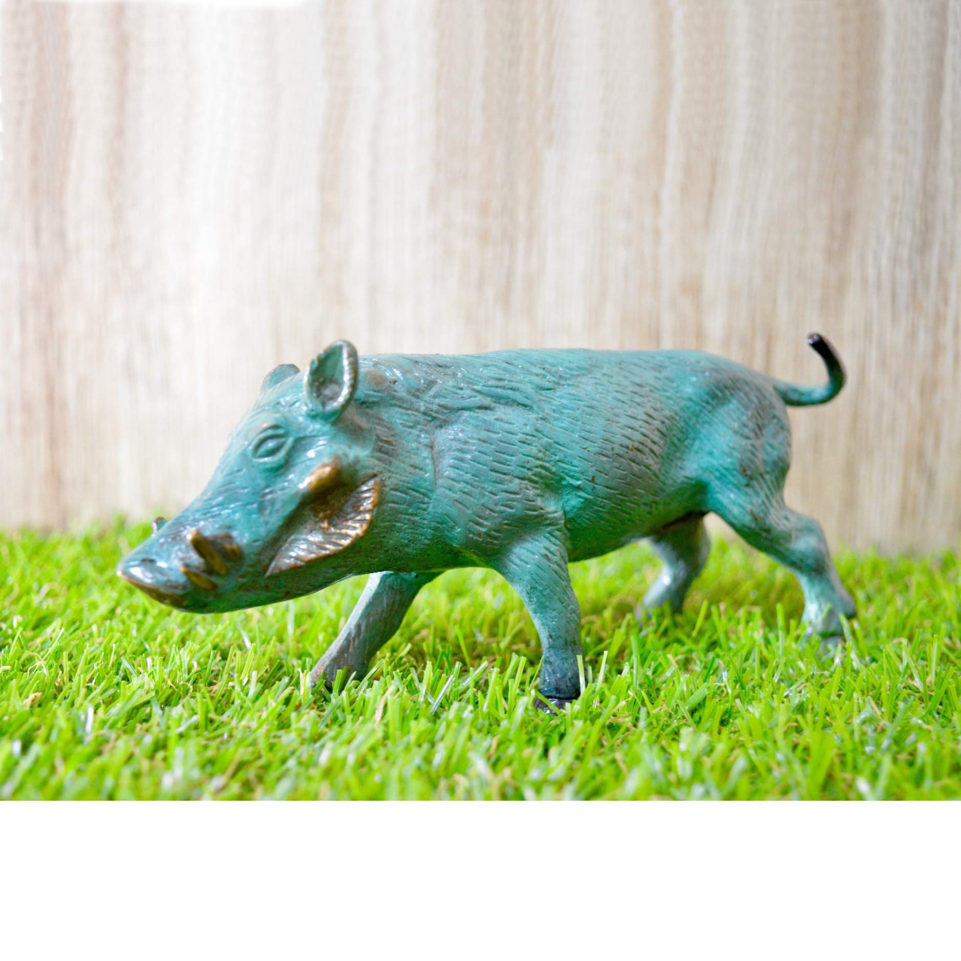 Handmade Indian Brass Rhino Statue - Sky Blue Metal Decor for Home, Café & Office | Unique Gift Idea for Animal Lovers & Home Decor Enthusiasts | Perfect for Shelf Displays, Coffee Table Centerpieces & Cultural Décor