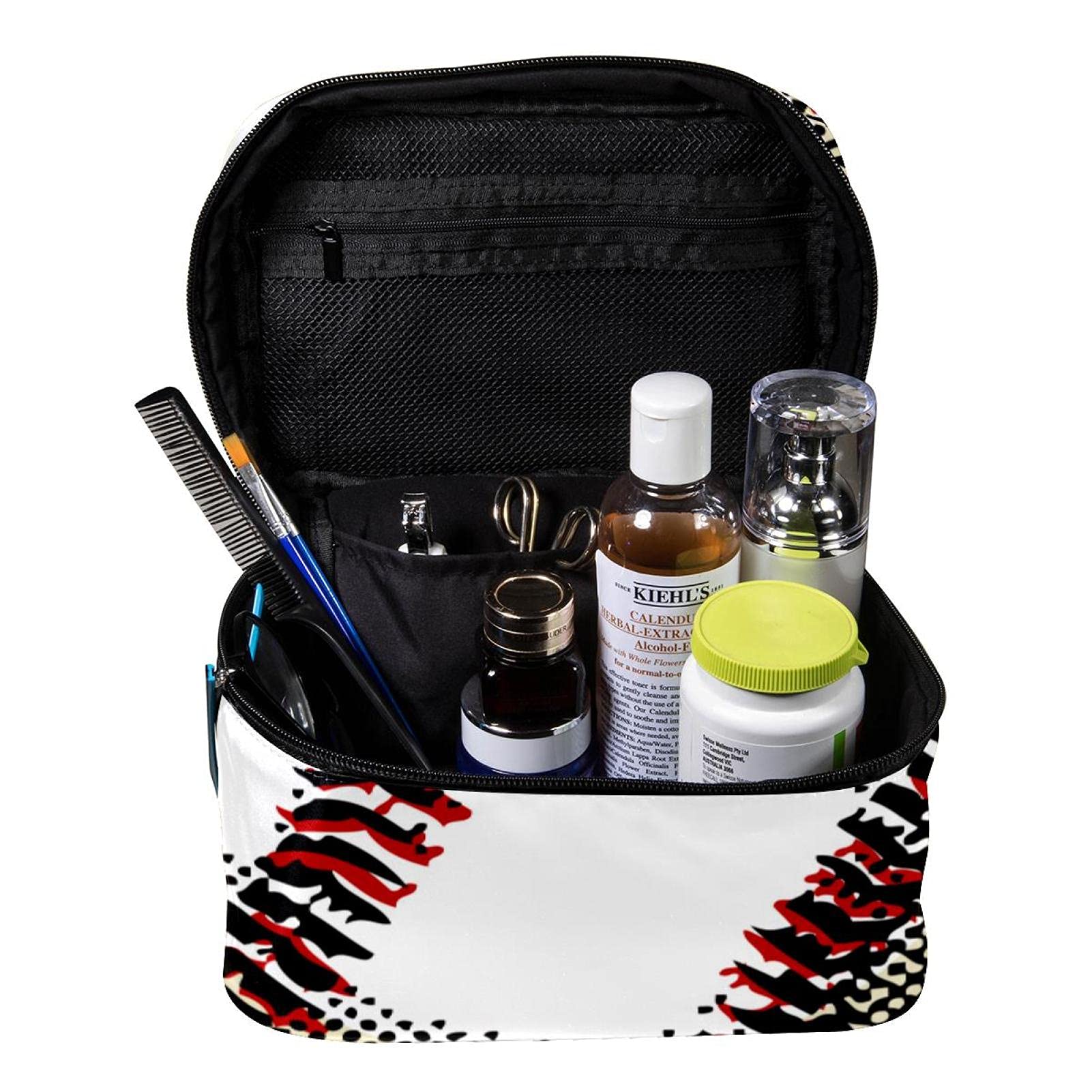 Premium Large Red Baseball Themed Travel Makeup Bag - Waterproof Cosmetic Organizer with Zipper for Women & Girls | Perfect for Gym, Sports Events & Vacation Toiletry Storage