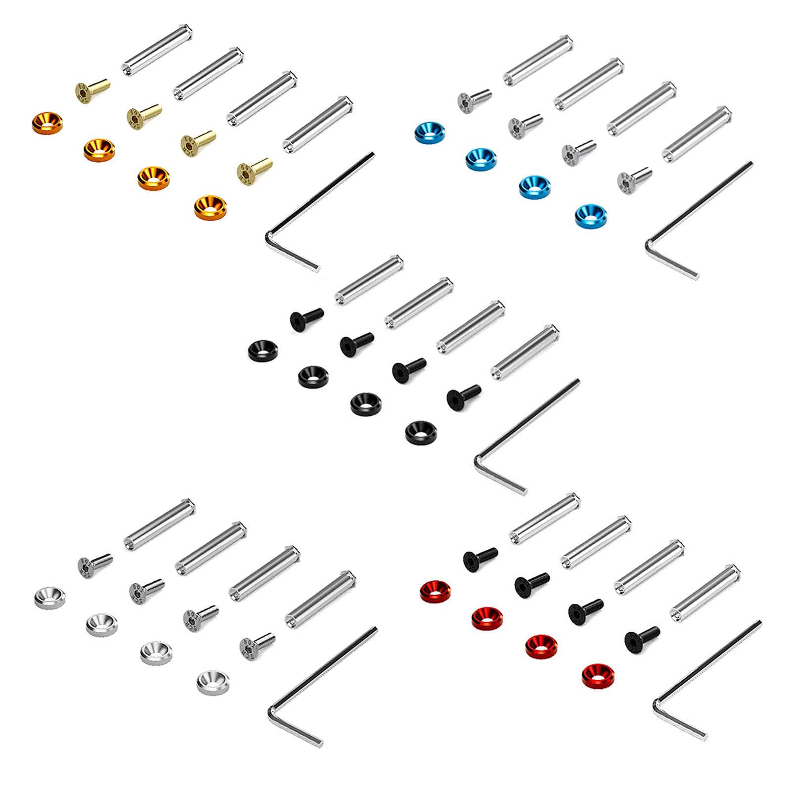 Limtula Premium Anodized Aluminum Alloy Screws & Lock Nuts for PC Case & CPU Cooling Fans - Durable Computer Fan Mounting Hardware Kit (Pack of 4) - Perfect for Gaming PC Builds & Computer Upgrades