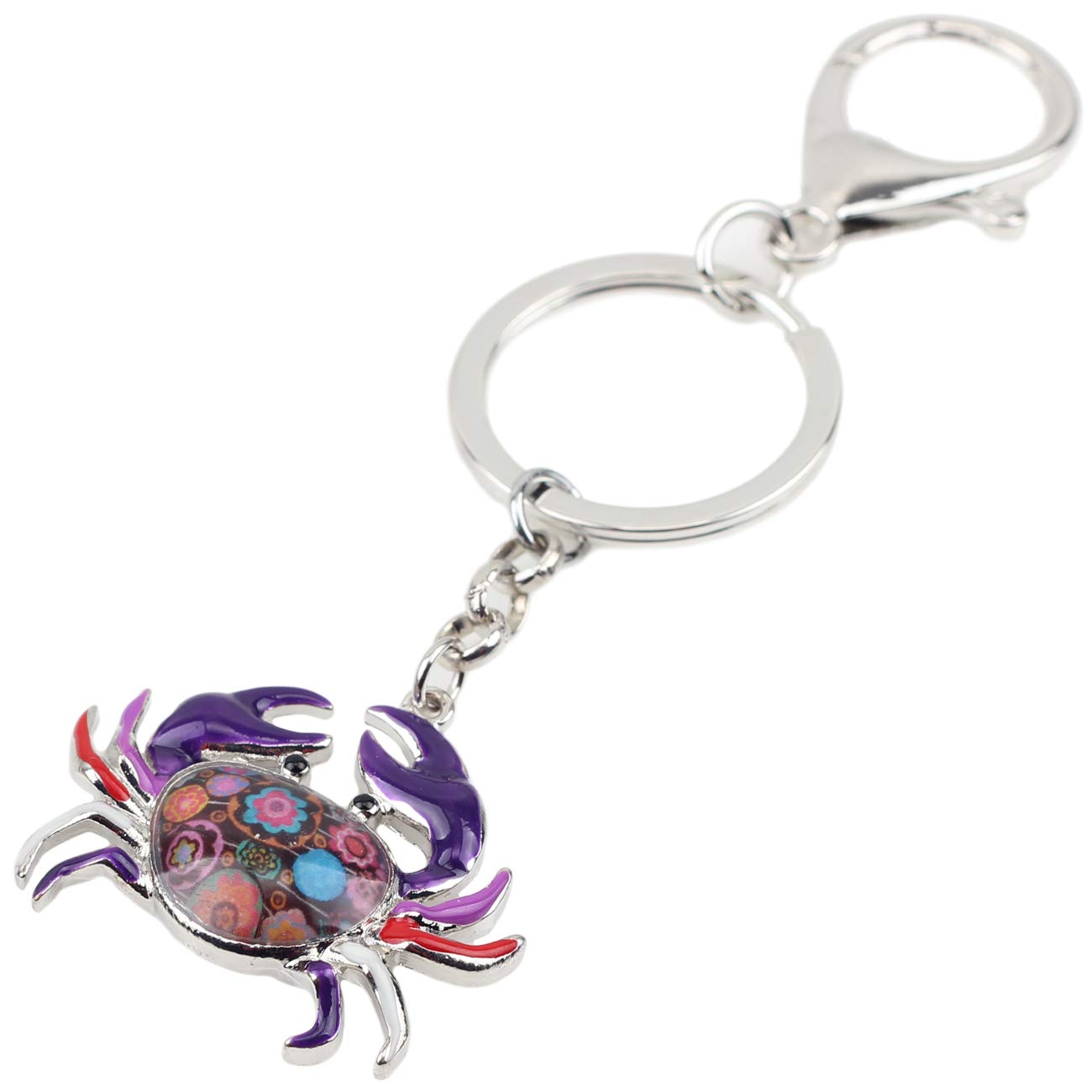 DOWAY Enamel Crab Keychain - Cute Ocean Themed Pendant for Purse, Handbags, Car Keys - Unique Gift Idea for Beach Lovers & Sea Enthusiasts | Perfect for Key Rings, Backpacks & Travel Accessories