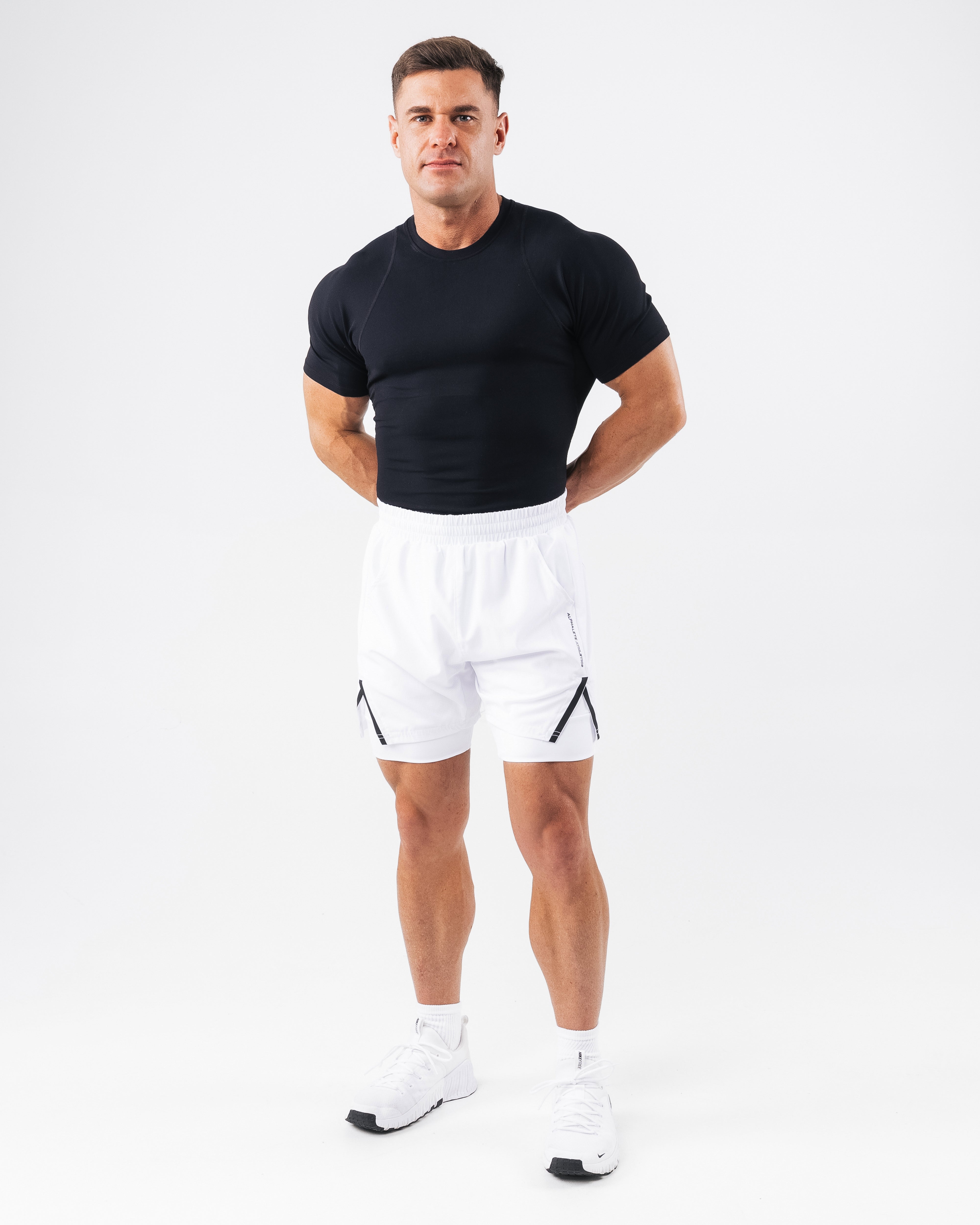 Infinity Shorts for Women - High Waisted White Workout Running Yoga Athletic Shorts - Perfect for Gym, Fitness & Casual Wear