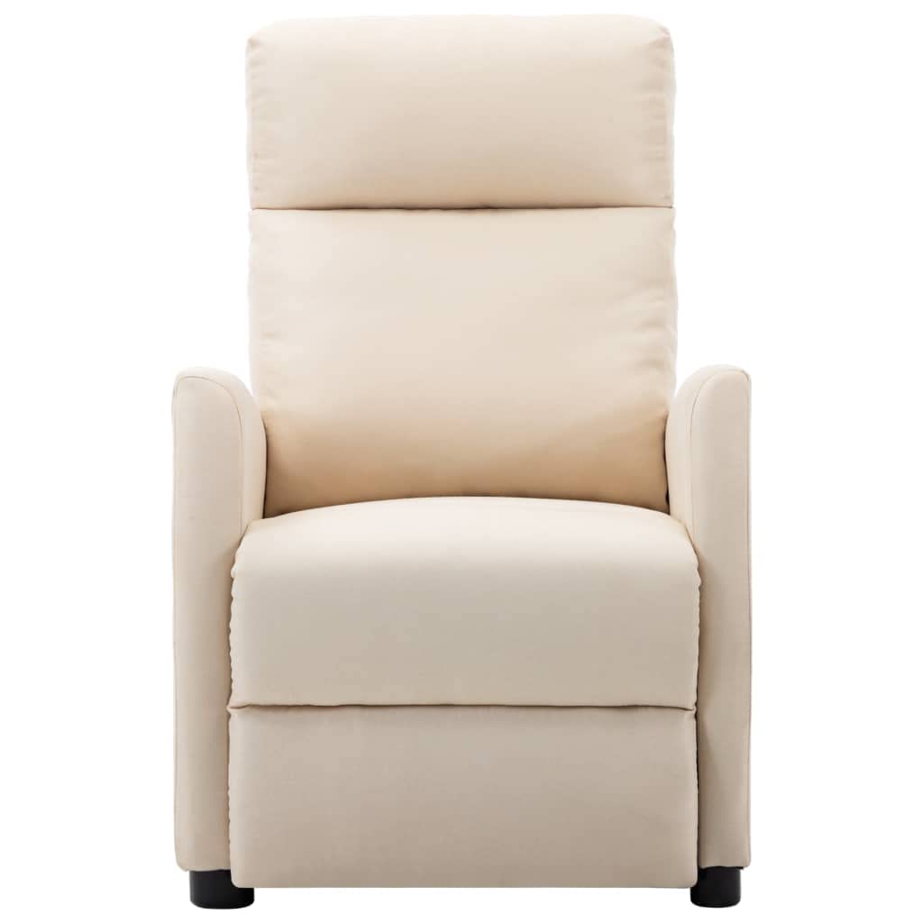 Premium Massage Recliner Chair with Adjustable Positions - Ergonomic Living Room & Bedroom Reclining Chair for Home Theater, Gaming & Relaxation - Soft Cream Fabric Upholstery - Perfect for Movie Nights, Gaming Sessions & Stress Relief