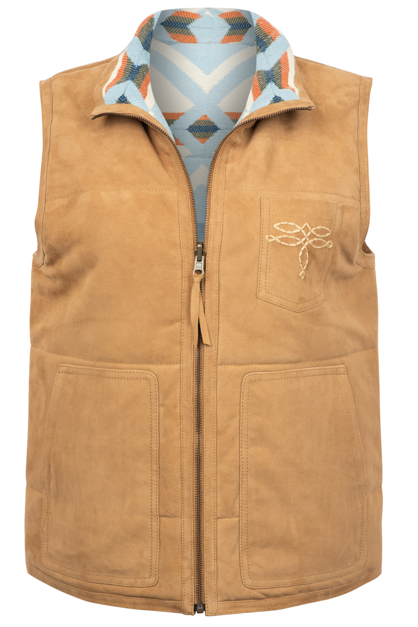 Double D Ranch Bronco Reversible Blanket Vest for Women & Men - Western Style Plaid Sherpa Lined Coat for Fall, Winter & Outdoor Activities