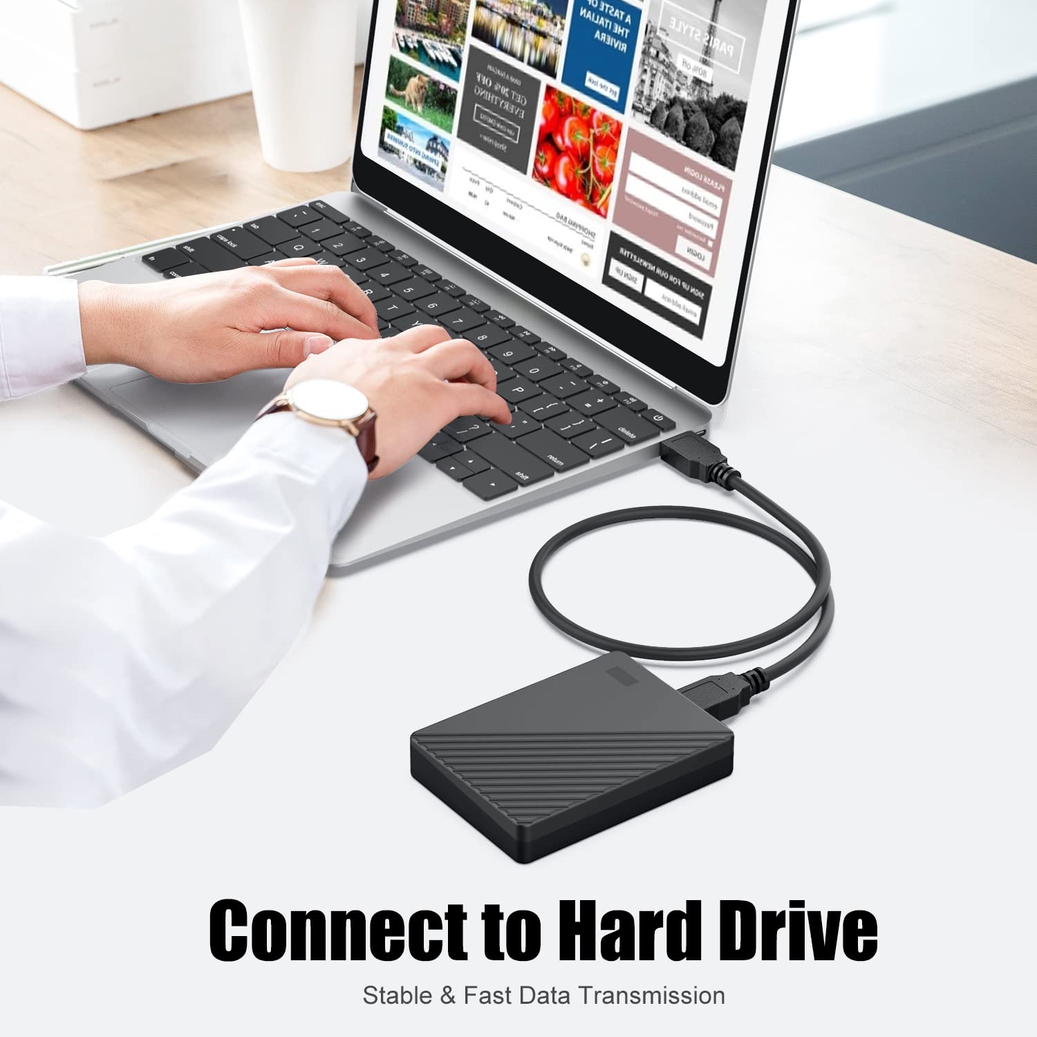 USB 3.0 A to A Male to Male Cable 1.5FT - High Speed Data Sync & Charging Cord for Hard Drive Enclosures, Laptop Coolers, Audio Interfaces & External Devices | Perfect for Home Office & Studio Setups