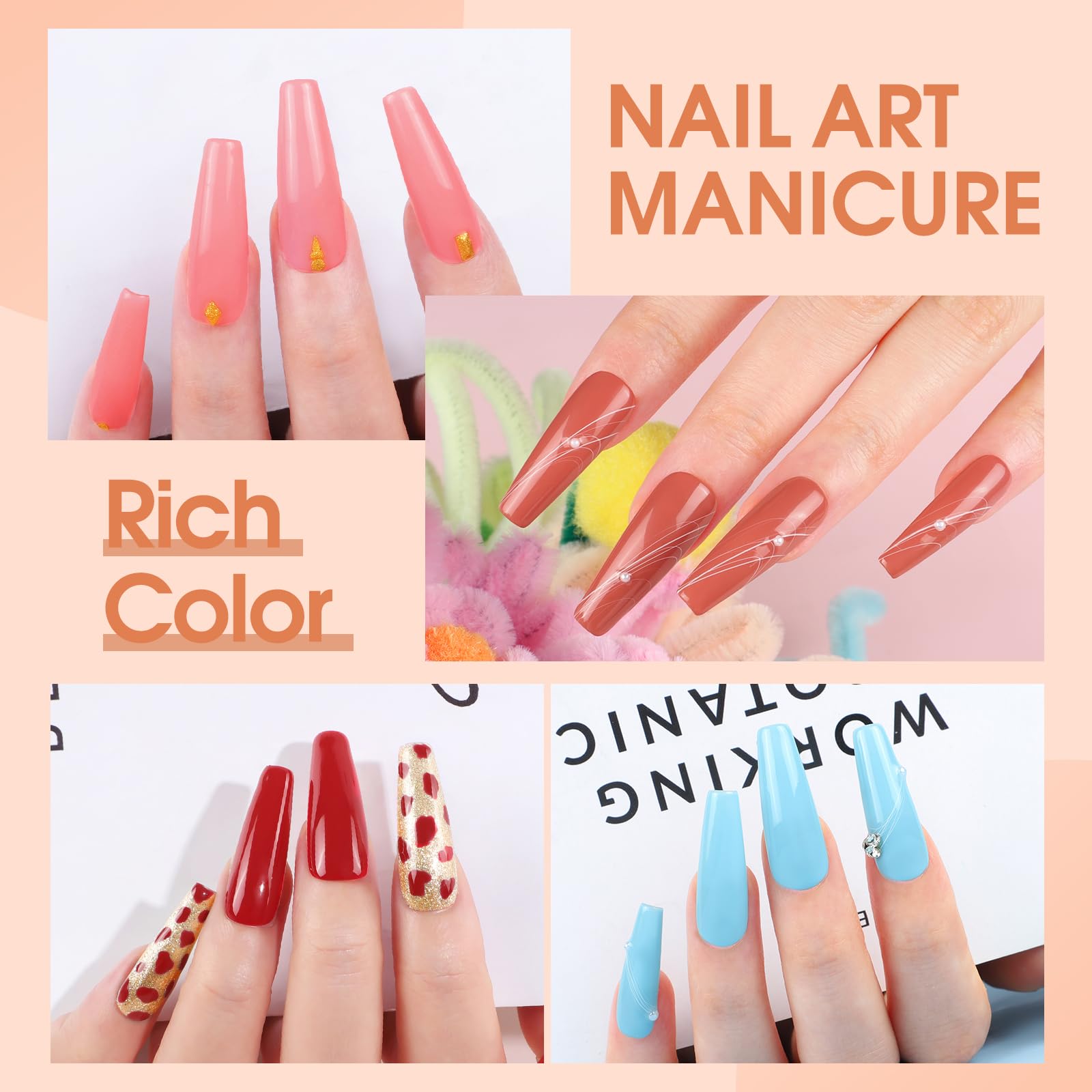 53PCS Gel Nail Polish Kit with UV Light & Drill Starter Set - 35 Colors Gel Polish, 5PCS Top Base Coat - Professional Nail Art Supplies for French Manicure - DIY at Home Salon & Party Nail Care for Women & Girls