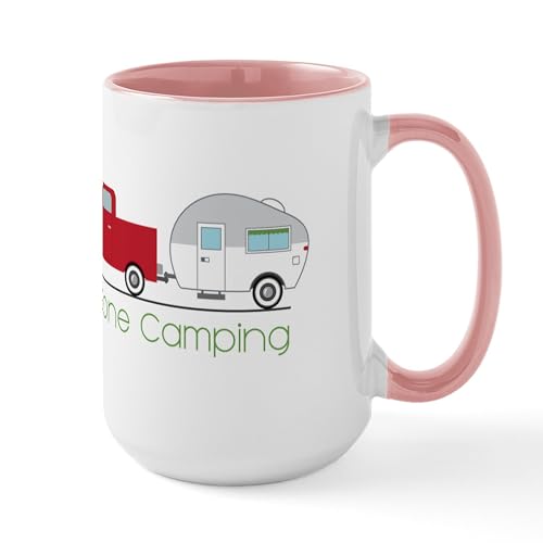 White/Pink Inside - Gone Camping Mugs