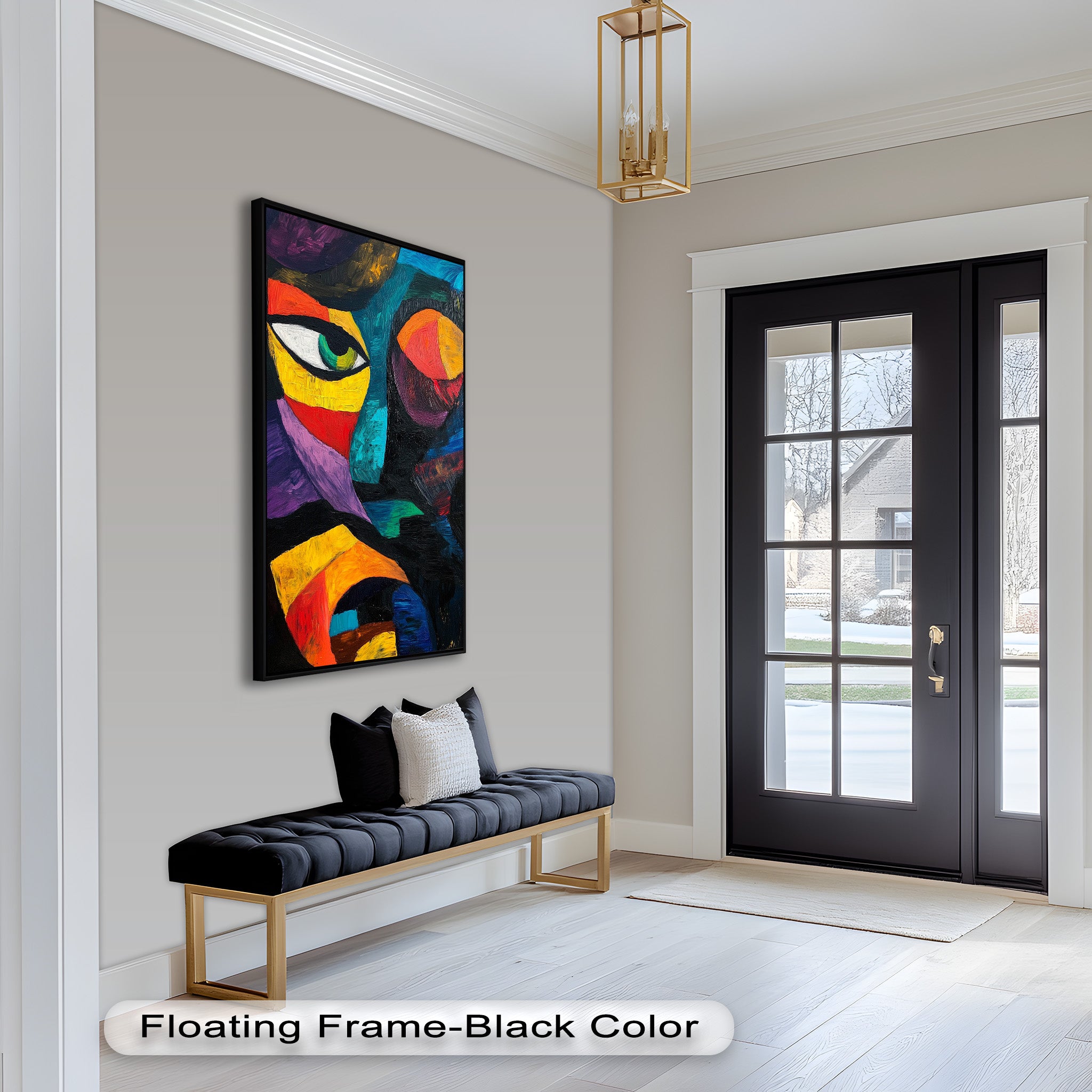 Abstract Eye Expression Fauvism Oil Painting - Modern Wall Art for Living Room, Bedroom & Office Decor