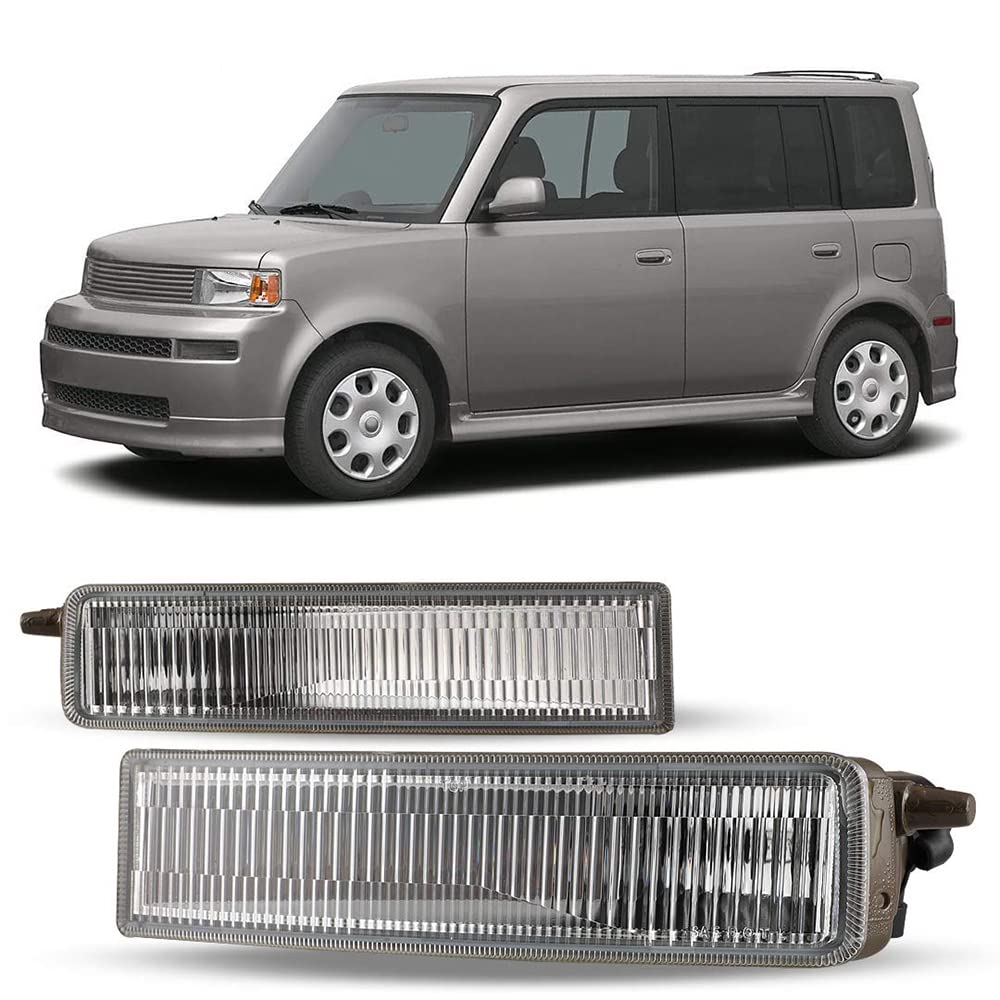 2003-2006 Scion XB Fog Lights Assembly - Black Housing Clear Lens Replacement Kit with Switch | Perfect for Night Driving & Off-Road Adventures | Driver & Passenger Side Fog Lamps