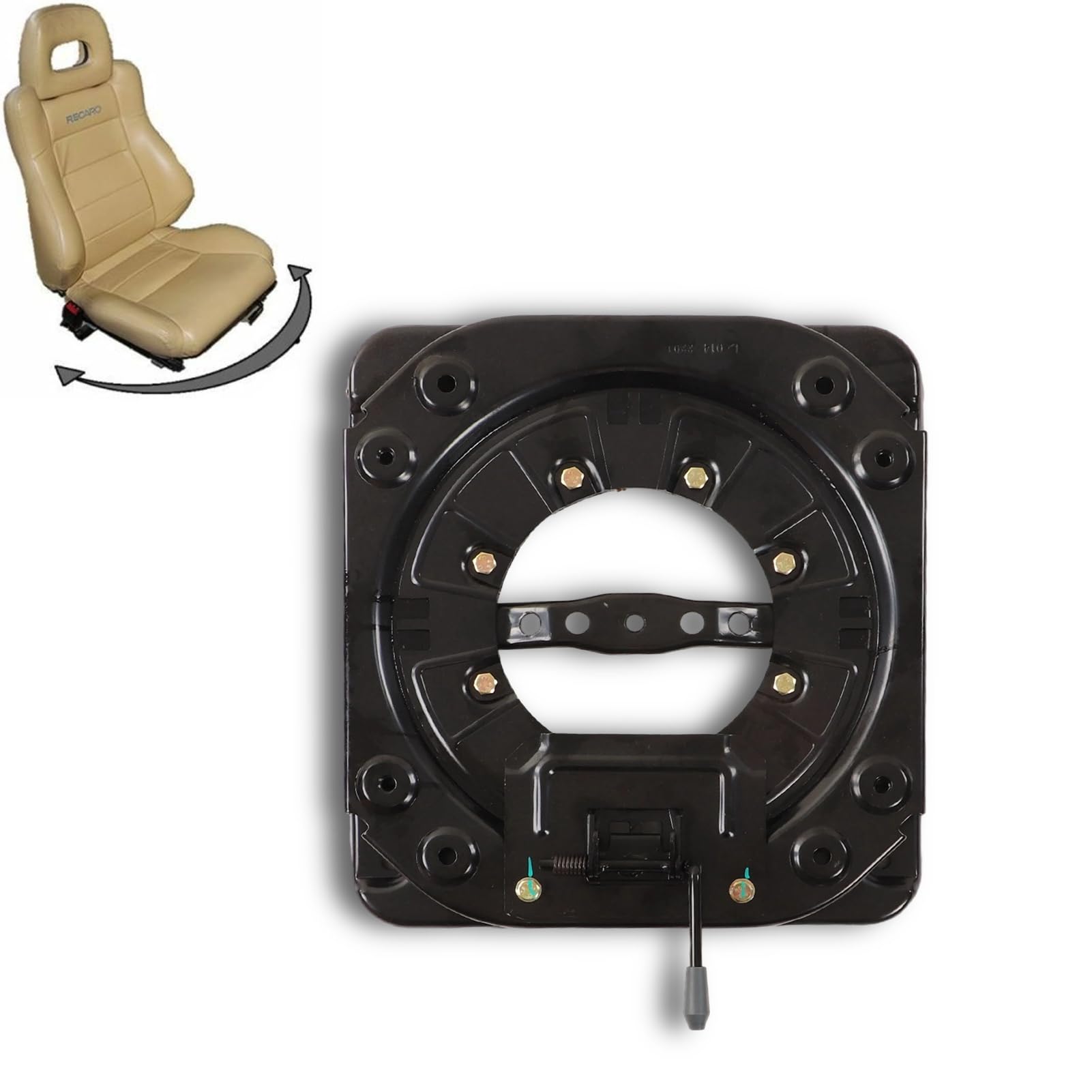 Heavy Duty 360 Degree Swivel Car Seat Base with 4-Way Locking System - 130kg Load Capacity Steel Plate Replacement for RV, Boat, Bus - Perfect for Comfortable Seating in Vehicles & Marine Applications