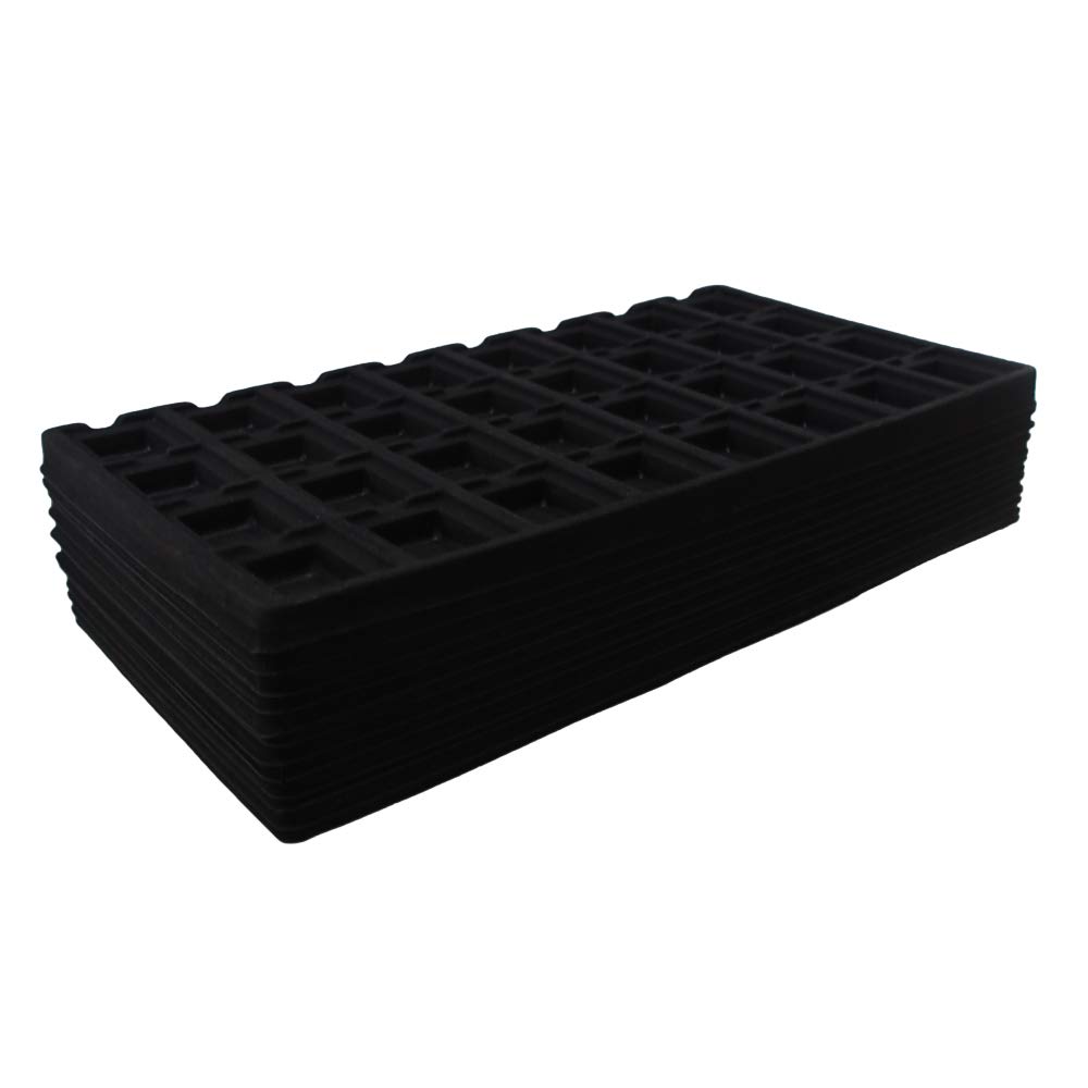 12-Piece Cowhide-Black 32-Slot Flocked Jewelry Tray Inserts - Premium Earring Storage & Display Organizer for Retail Merchandising and Boutique Showcases