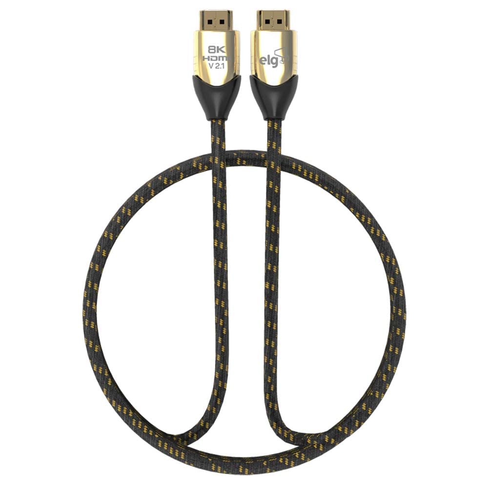 ELG 8K Certified HDMI Cable 2.1 48Gbps 6.6FT/2M - Ultra High Speed 8K@60Hz, 4K@120Hz, 144Hz - 24K Gold Plated Connectors with eARC, Ethernet, VRR, TrueHD, DTS-X, Dolby Atmos - Compatible with Smart TVs, Laptops, Gaming Monitors & Home Theater Systems