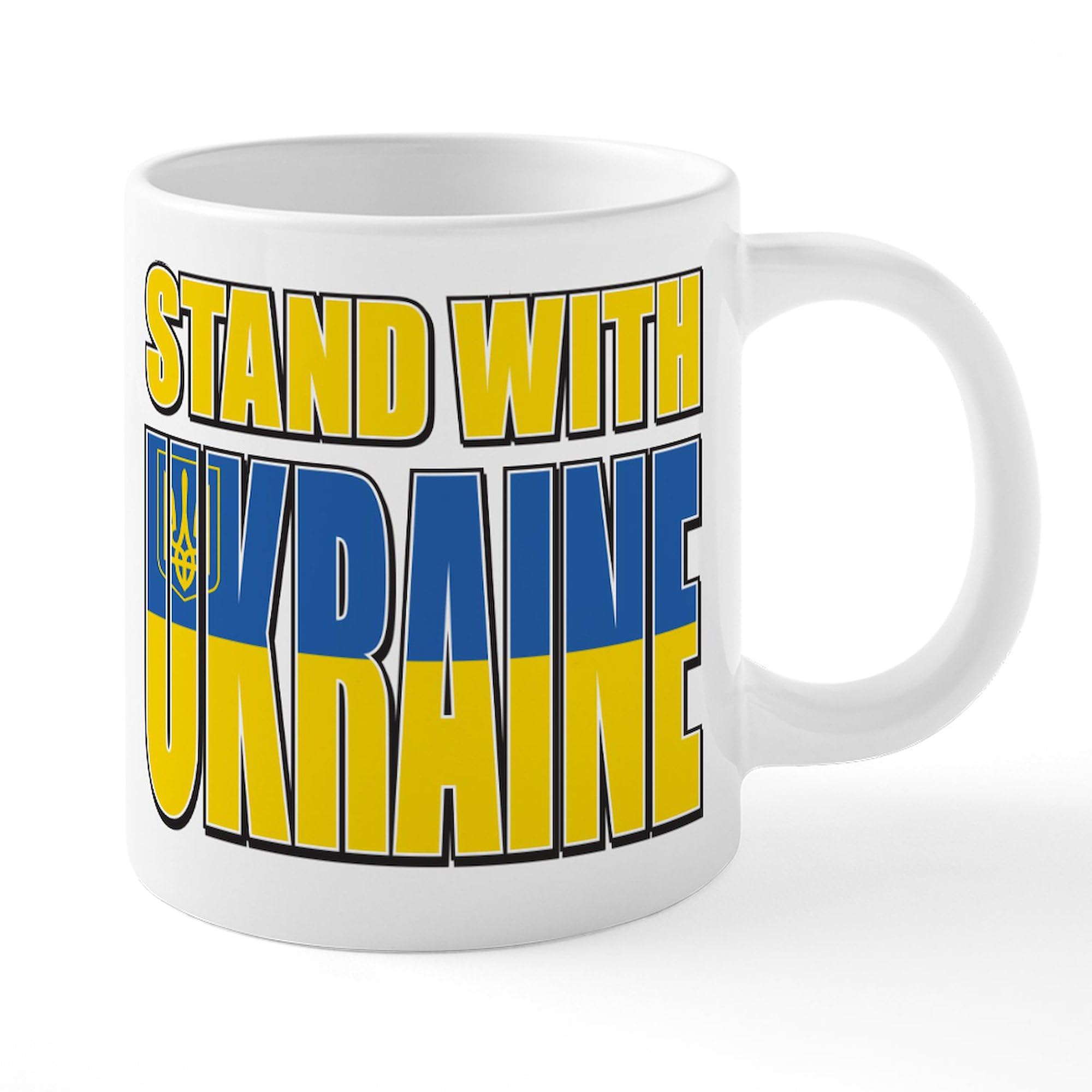 Stand With Ukraine 20 oz Ceramic Coffee Mega Mug - Large Insulated Travel Tumbler for Hot & Cold Drinks - Perfect for Home, Office, or Commuting