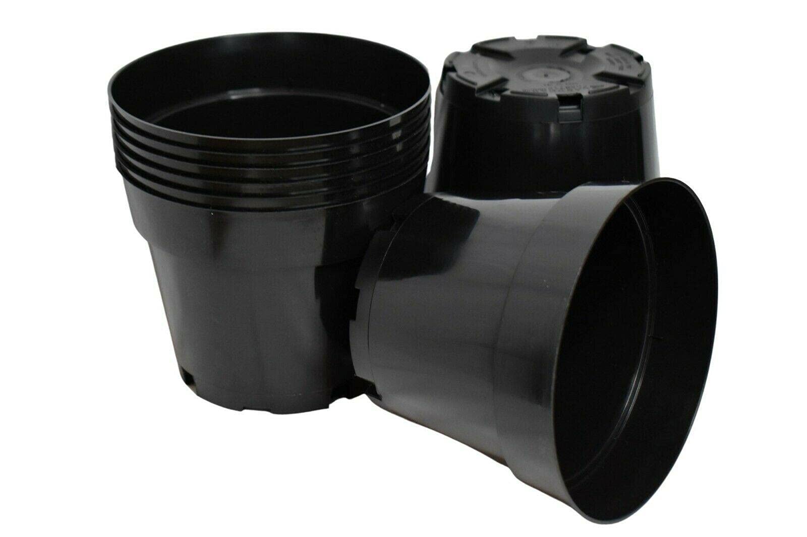 100 Pack 6 Inch Black Round Plastic Flower Pots - Hard Sided Nursery Planters for Azaleas, Indoor Plants & Flowers | Perfect for Home Gardening, Office Decor & Gift Giving
