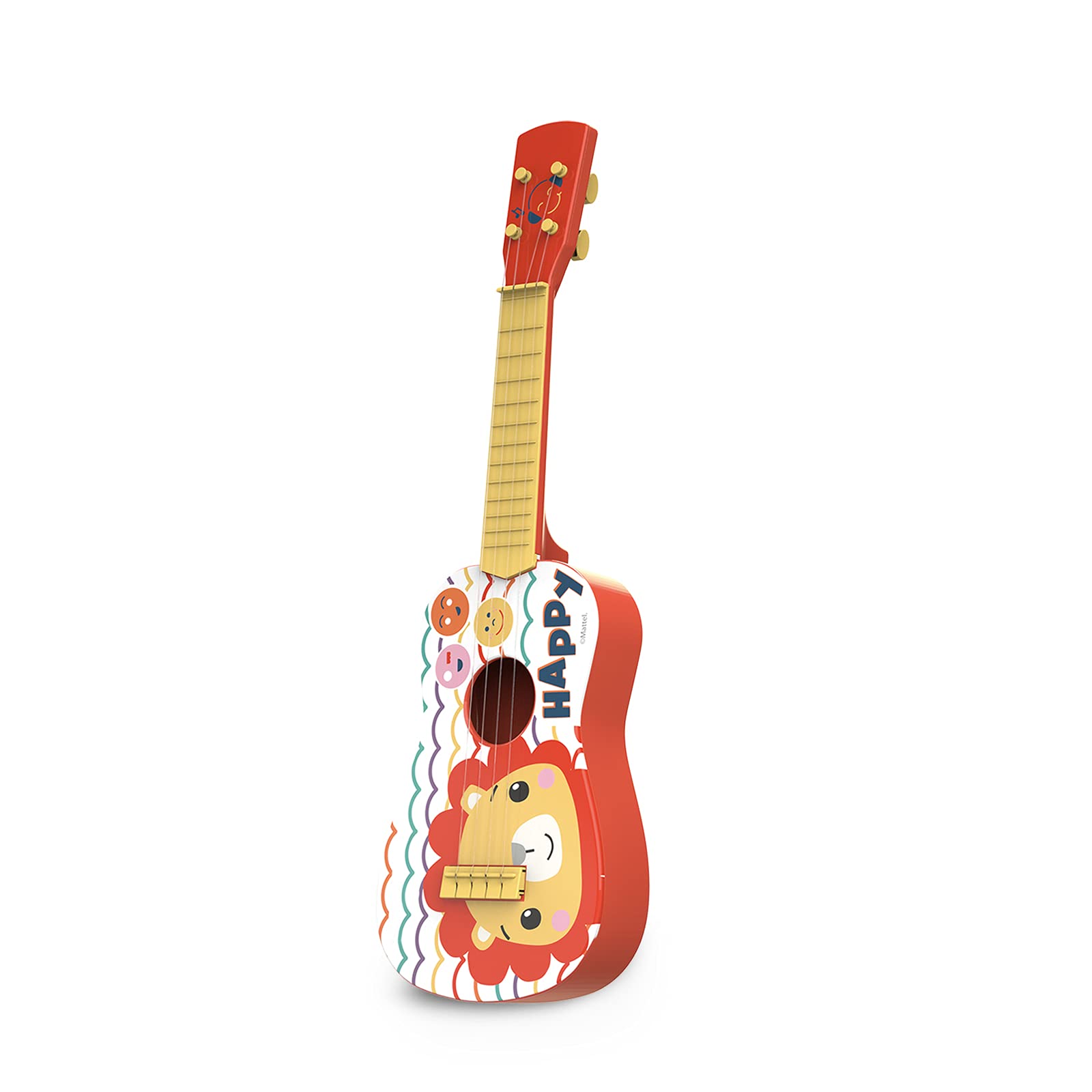 24in Kids Ukulele Guitar Toy - 4 Nylon String Musical Instrument with Precise Tuning | Panda Design Educational Toy for Toddlers & Preschoolers | Perfect for Beginners, Birthday Gifts & Music Classes (Yellow)