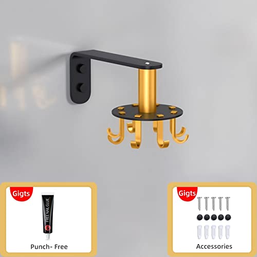 Rotating Towel Holder - No Drill Bathroom Towel Rack with Hooks, Space-Saving Wall Mounted Organizer for Towels & Clothes - Perfect for Small Bathrooms, Laundry Rooms & Bedrooms (Color: Hook)