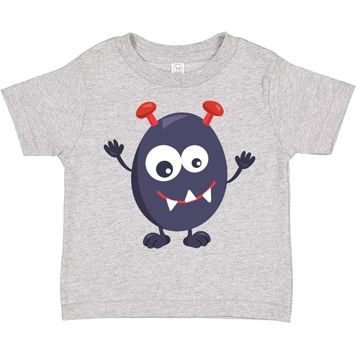 Inktastic Cute Monster Funny Toddler T-Shirt - Blue Horned Monster Design for Kids | Perfect for Playdates, Birthdays & Everyday Fun