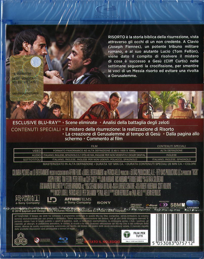 Risen [Blu-Ray] - English Audio & Subtitles | Region Free | Perfect for Movie Nights & Christian Film Collections