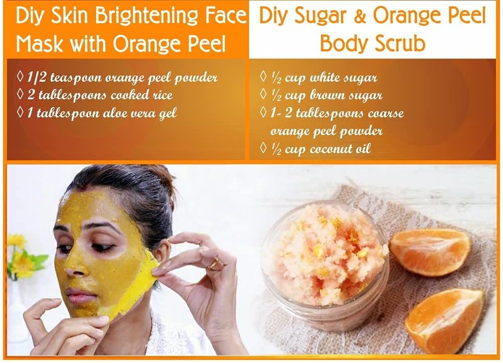 Bindian Orange Peel Powder for Glowing Skin - Oil Control, Tan Removal & Skin Brightening | Reduces Scars & Boosts Collagen | 100% Natural Skin Cleanser & Face Mask (100g) - Perfect for DIY Skincare & Spa Treatments at Home