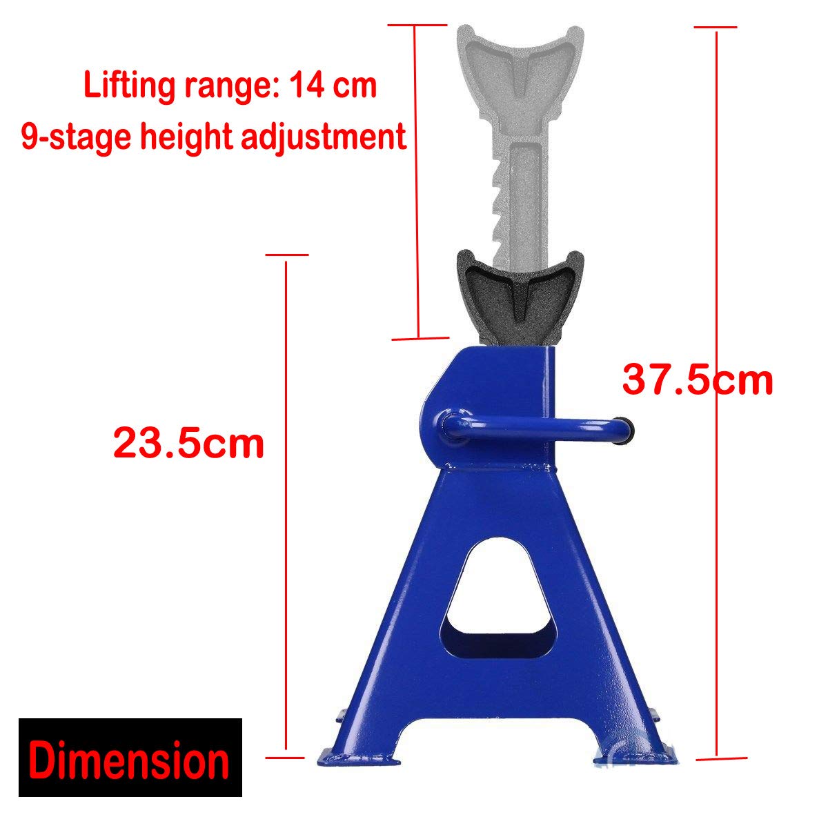 Heavy Duty 3 Ton Steel Jack Stands - 1 Pair for Car Lifting, Vehicle Maintenance & Auto Repair - Perfect for Home Garage, DIY Projects & Professional Use