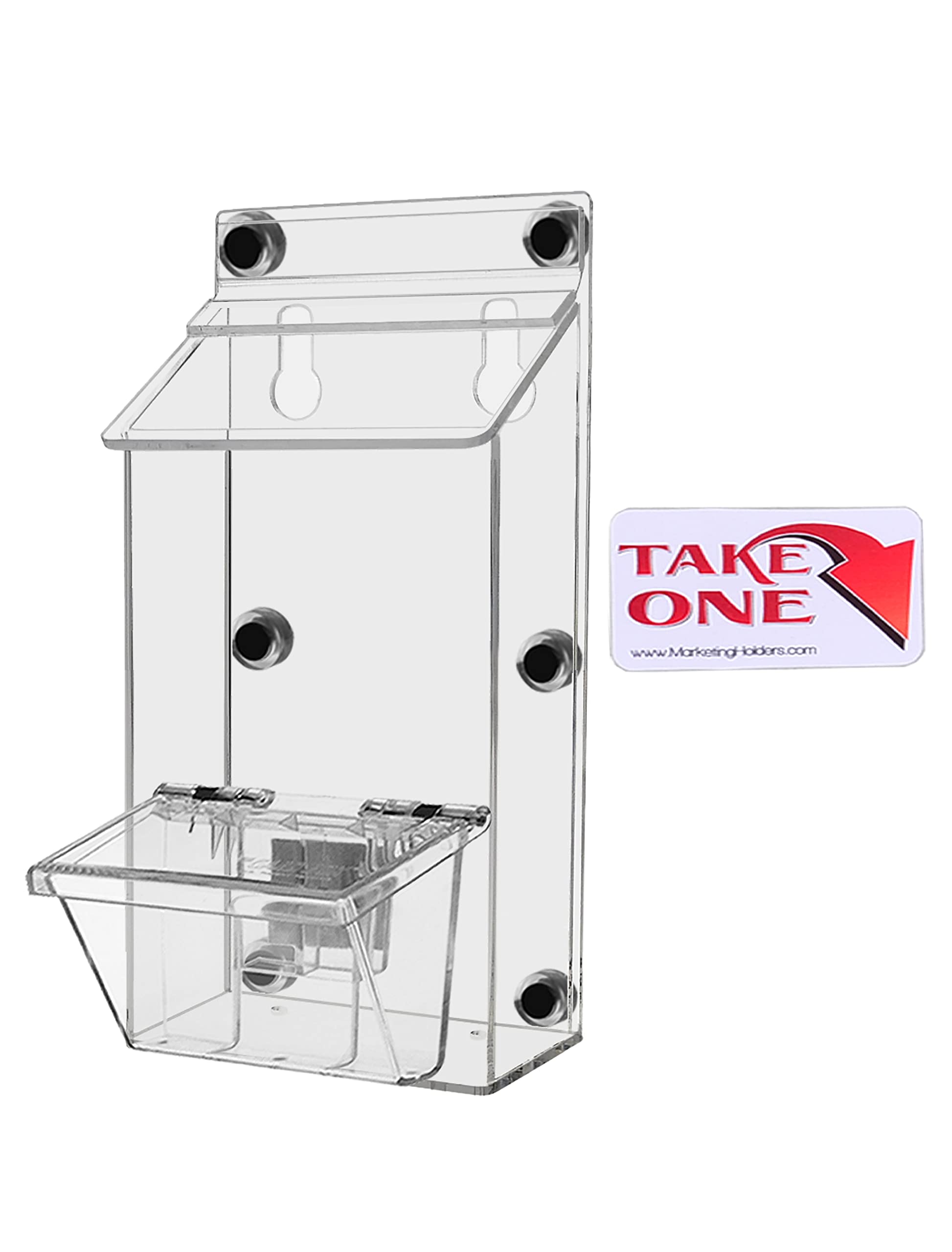 6 Pack Magnetic Brochure Holders with Lid - Metal Mount Outdoor Caddy for 4
