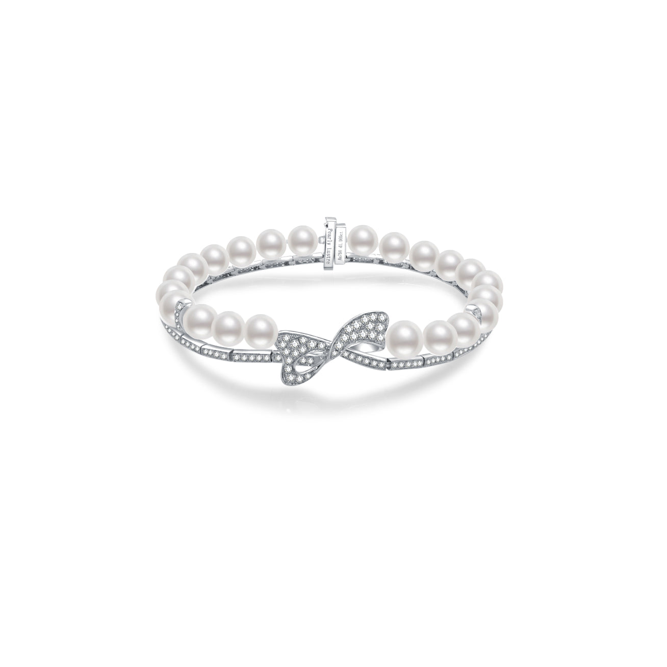 18K Solid Gold Diamond Akoya Pearl Bracelet for Women - Elegant Luxury Jewelry Gift for Anniversary, Birthday & Special Occasions | KB00026