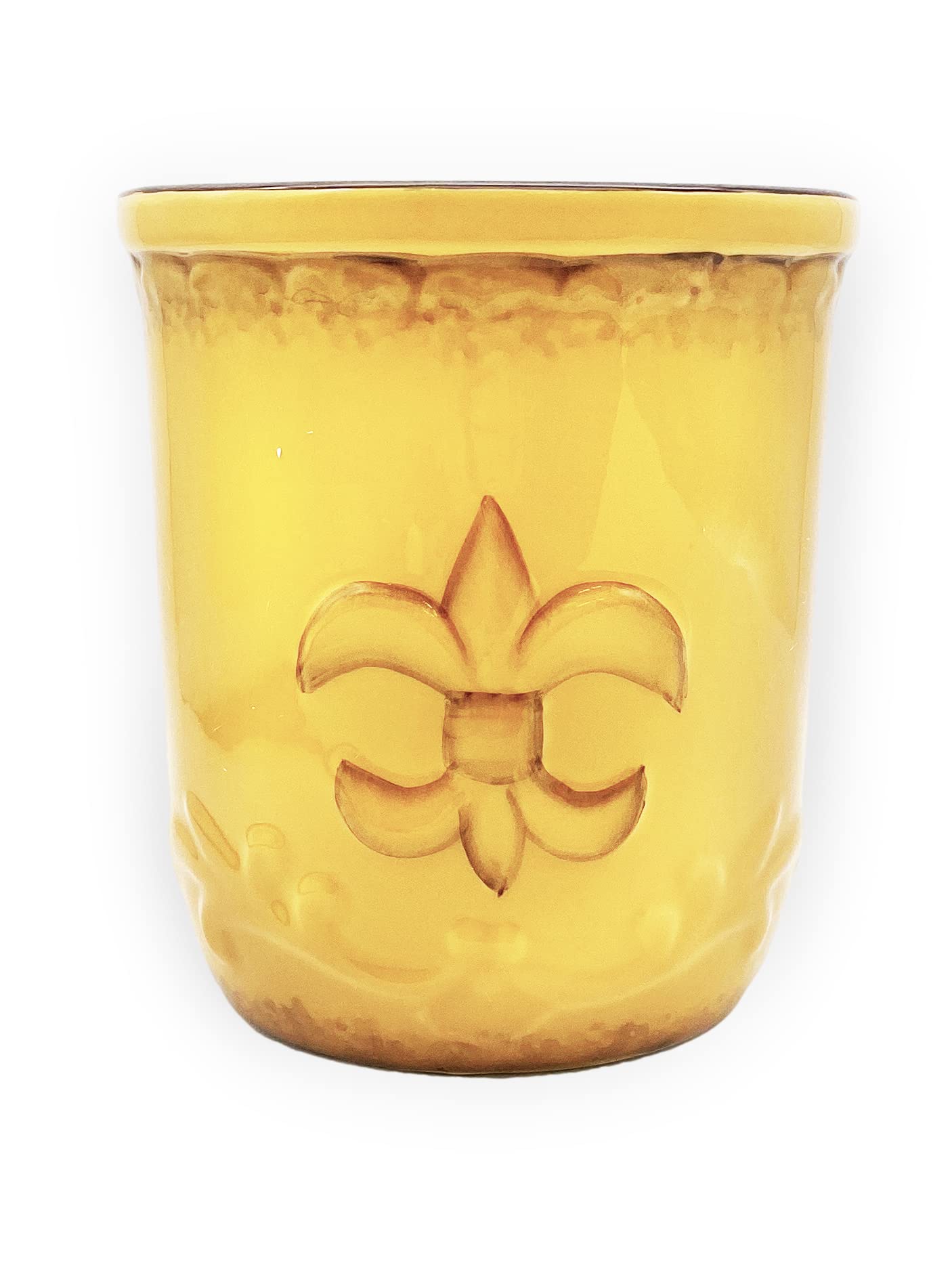 Modern Yellow Fleur De Lis Utensil Holder - Kitchen Storage & Decor for Countertop
