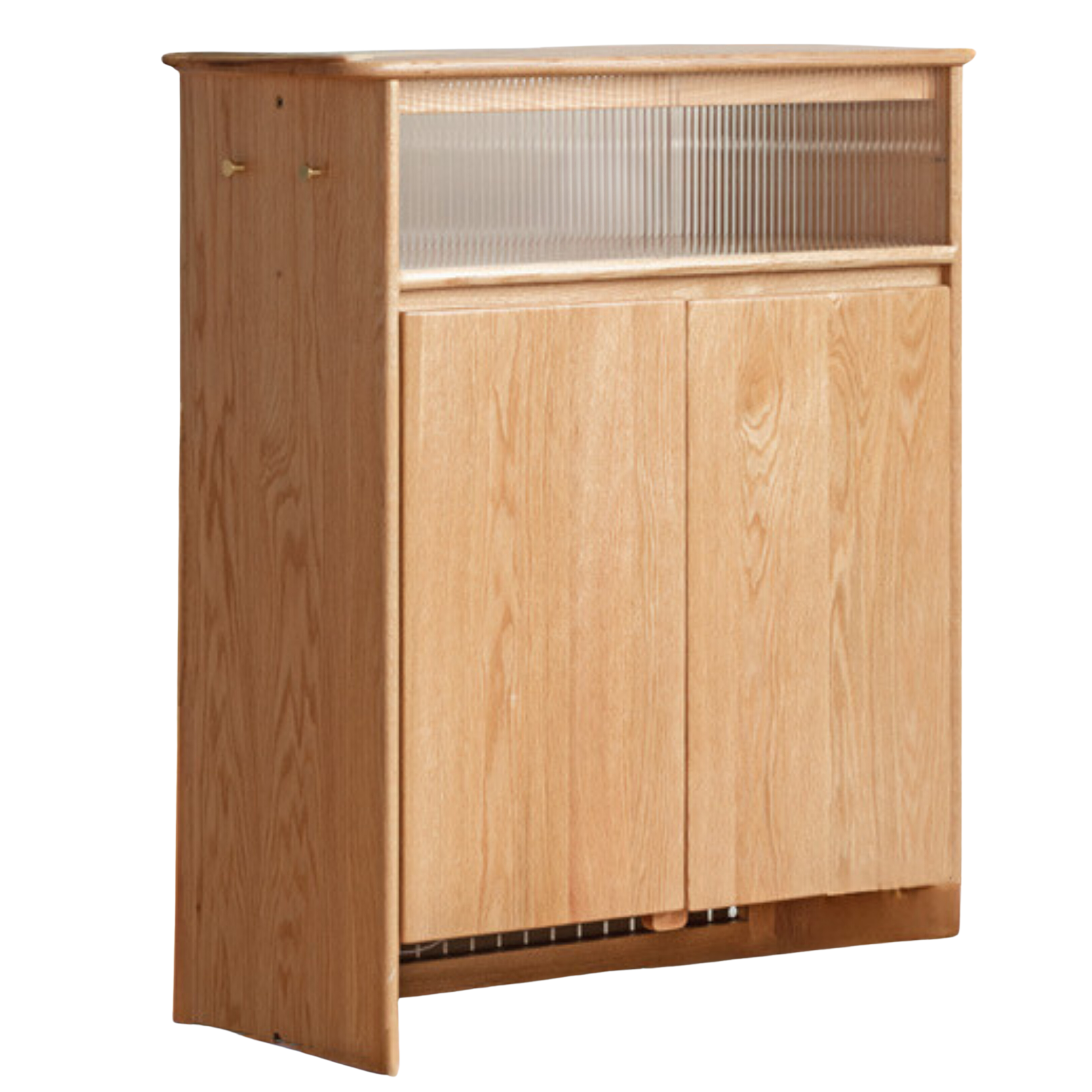 Solid Oak Wood Shoe Cabinet with Partition - Modern Entryway Storage Organizer for Shoes, Boots & Accessories | Perfect for Hallway, Mudroom & Closet Organization