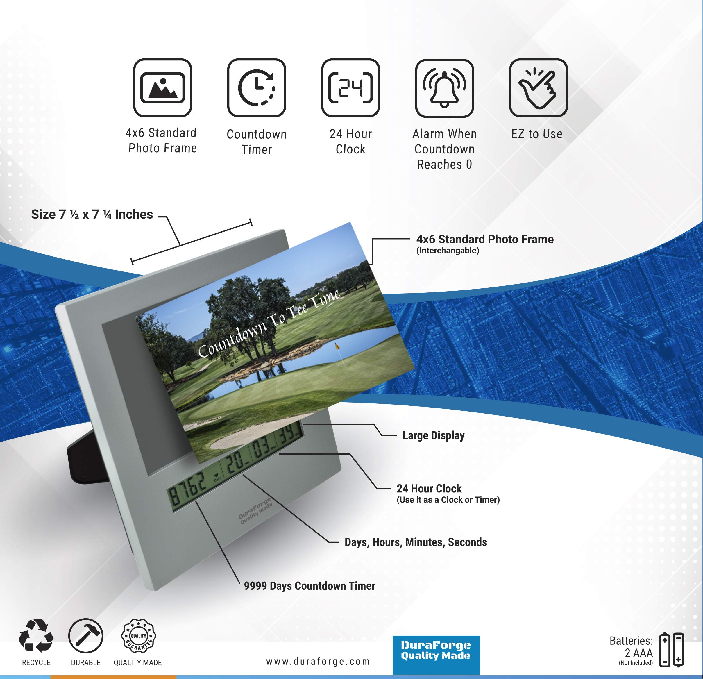 2020 Digital Retirement Countdown Clock with Large Display - Fun Golf Gadget & Perfect Gift for Firefighters, Police, Military Veterans - Countdown to Christmas, Graduation & Special Events - Ideal for Office, Home Decor & Retirement Parties