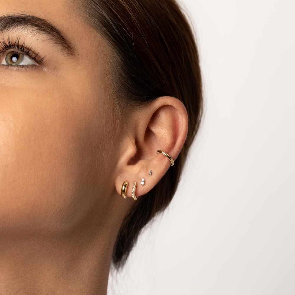Gold Midi Huggie Earrings for Women - Minimalist Hoop Earrings for Everyday Wear, Gift Giving & Special Occasions