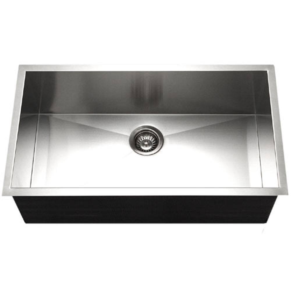 Houzer CTG 3200 Contempo Gourmet Undermount Large Single Bowl Stainless Steel Kitchen Sink - Perfect for Modern Farmhouse & Chef Style Kitchens
