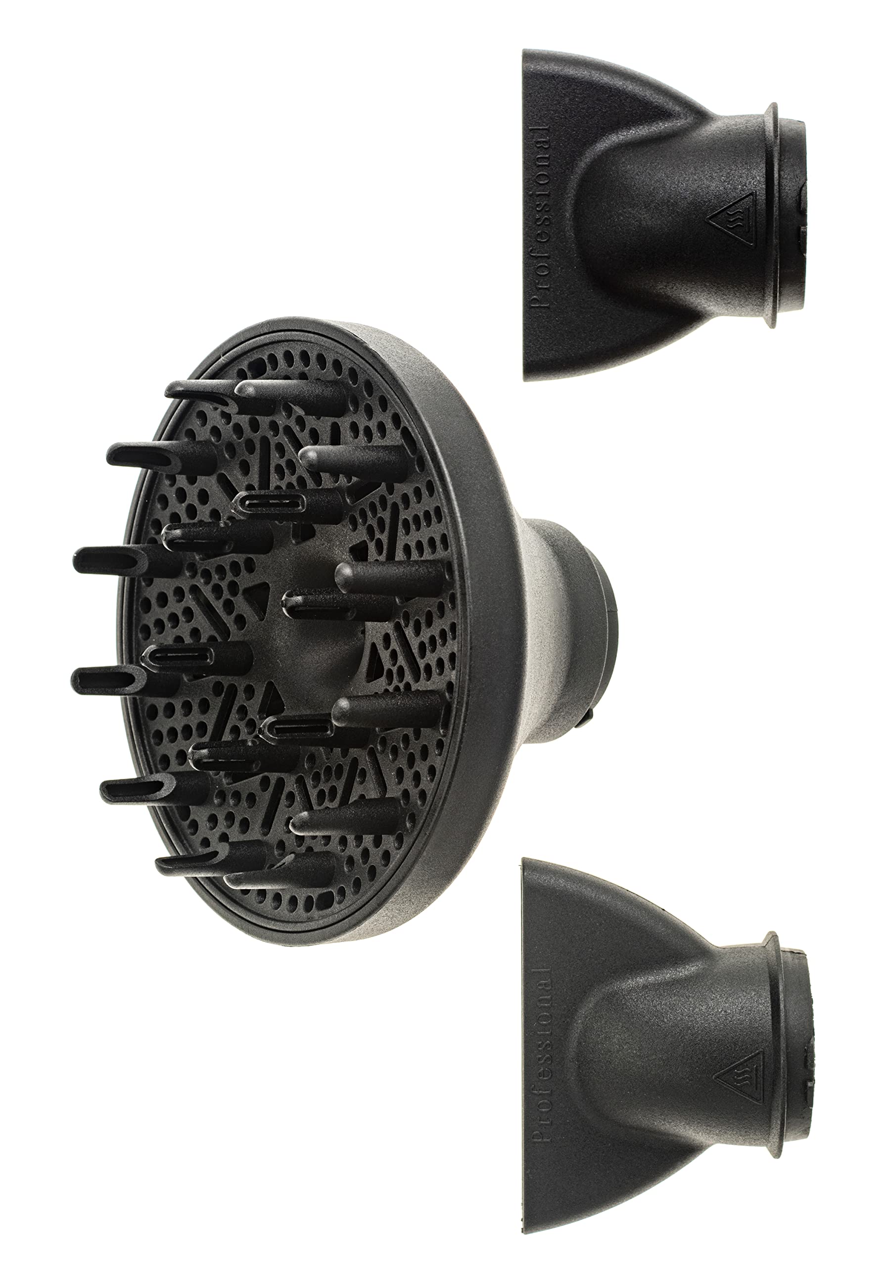 Professional Electric Hair Dryer - Lightweight Blow Dryer with 2 Nozzles & Diffuser, 3 Heat & 2 Speed Settings, Fast Drying with Cold Shot Function - Perfect for Home Use, Salon Styling & Travel (Black)