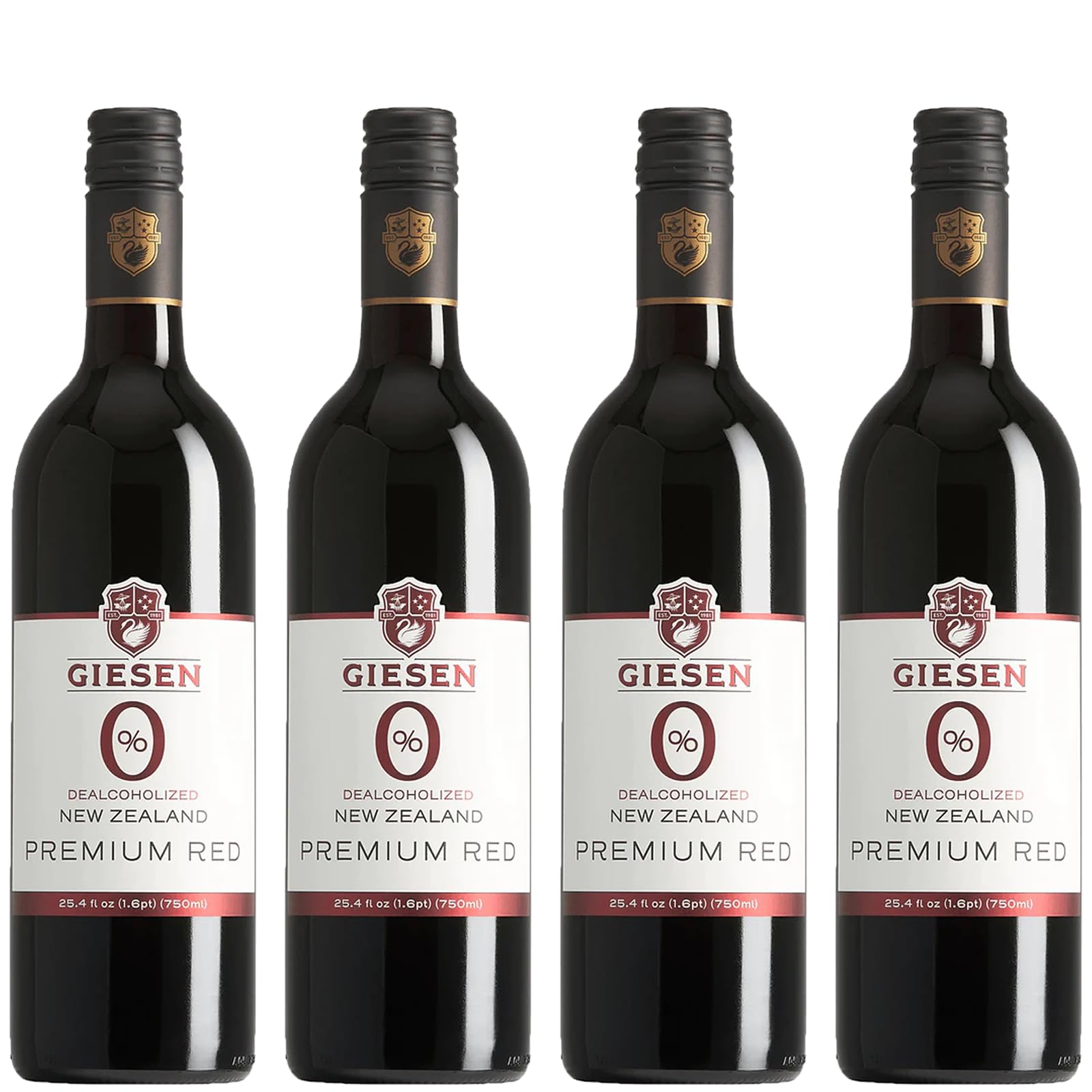 Premium Giesen Non-Alcoholic Merlot Cabernet Franc Red Blend - Alcohol Free Red Wine from New Zealand | 4 Pack | Perfect for Dinner Parties, Gifts & Healthy Lifestyle
